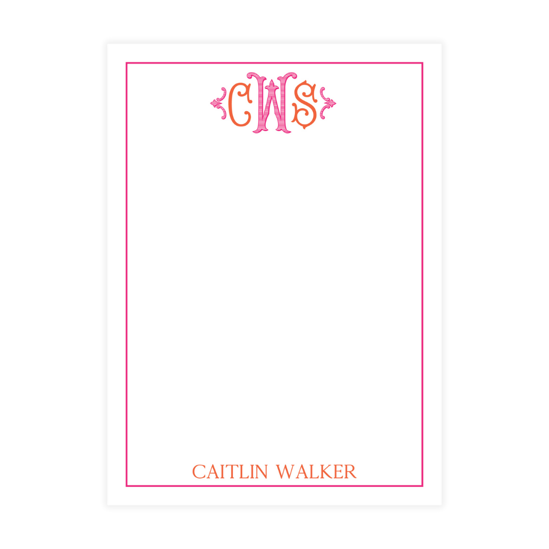 Pink Monogram Initials Notepad