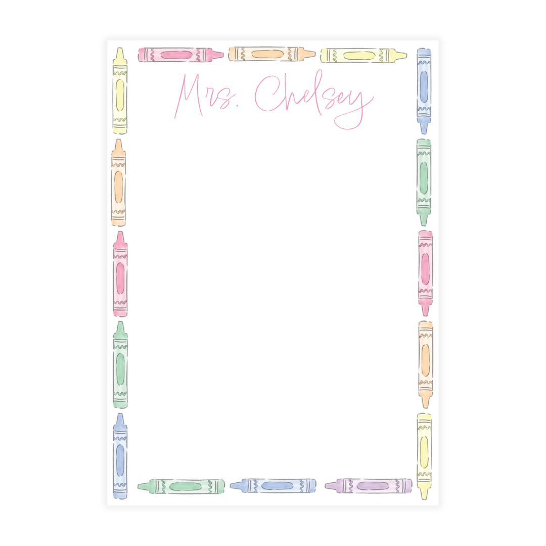Pastel Crayon Border Notepad