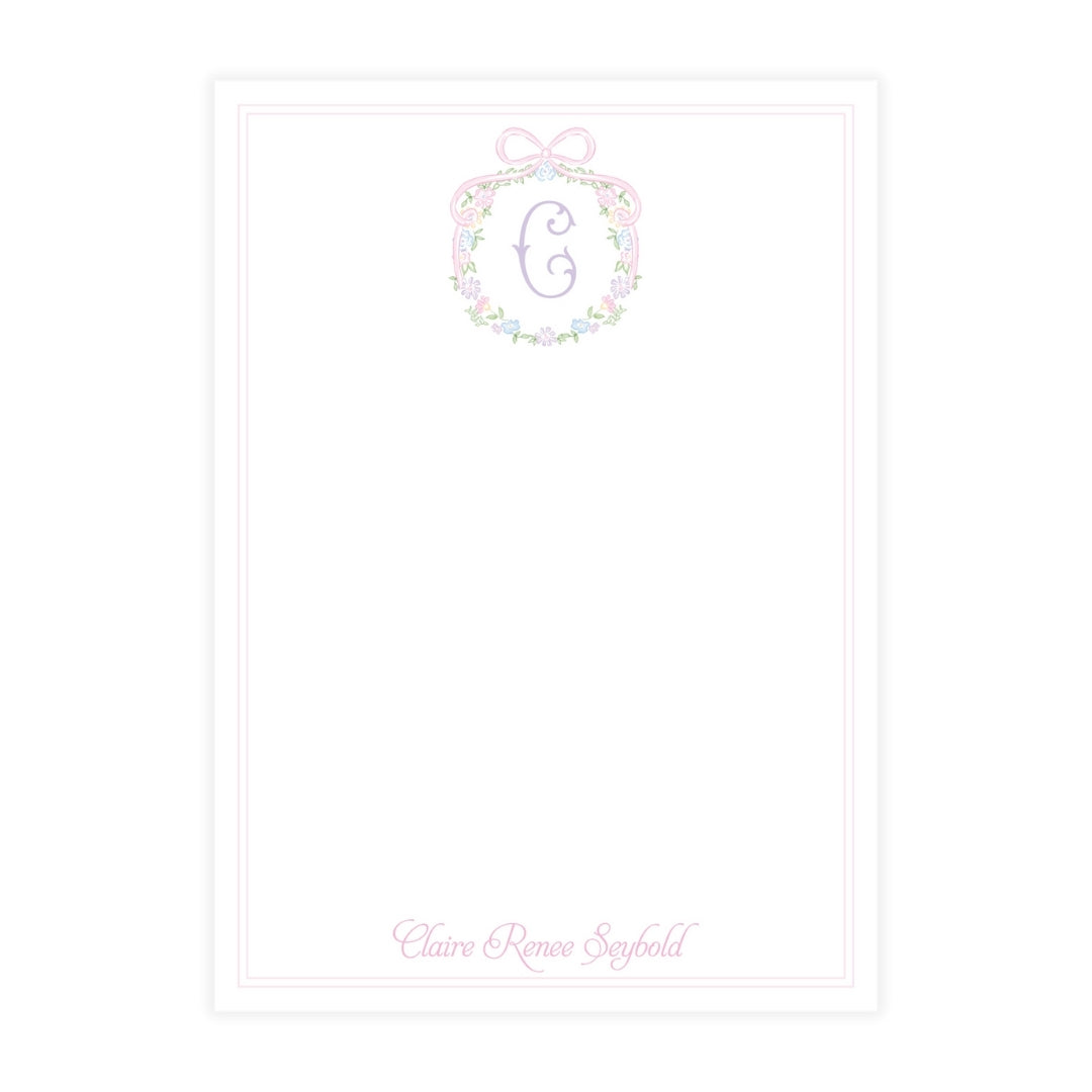 Ditsy Pastel Floral Wreath Notepad