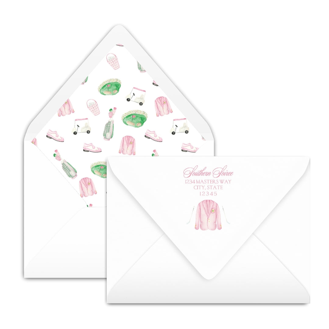 Masters Pink & Green Invitation