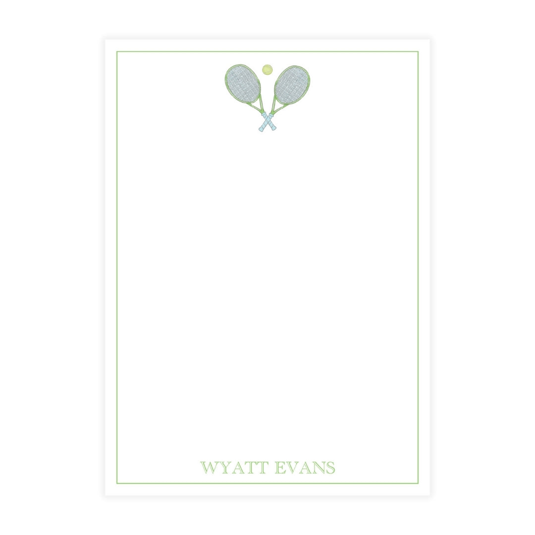Watercolor Blue & Green Tennis Notepad