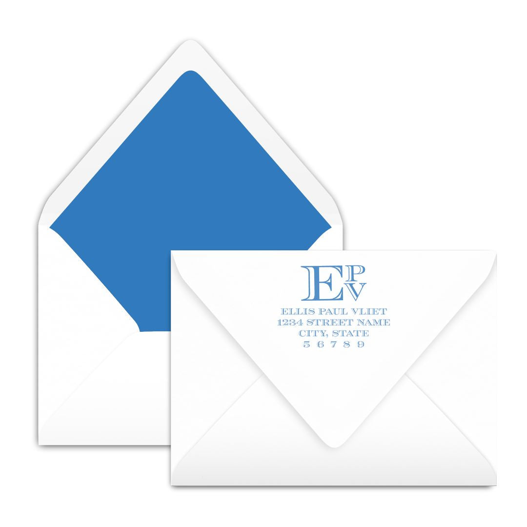 Engraved Stacked Monogram Notecard