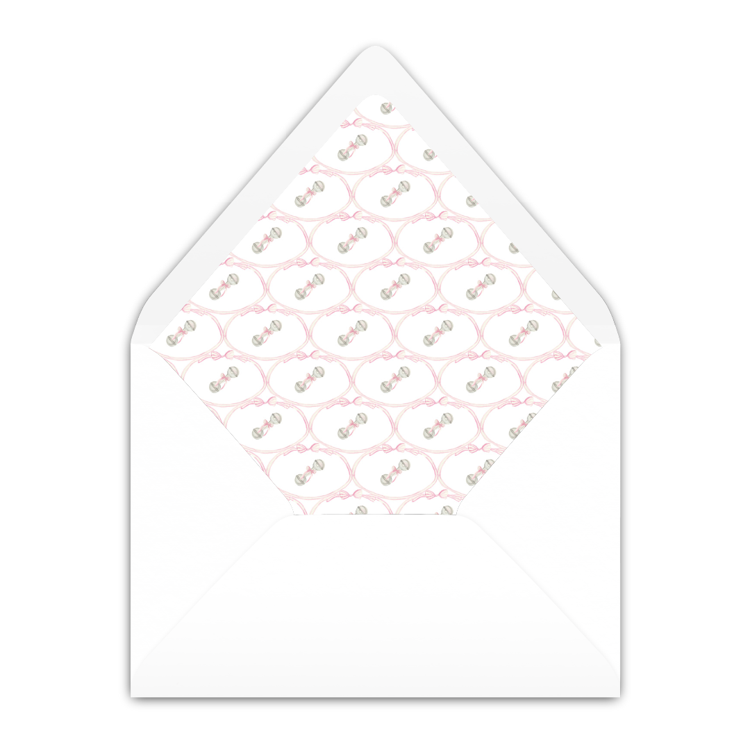 Heirloom Moments Pink Rattle Invitation