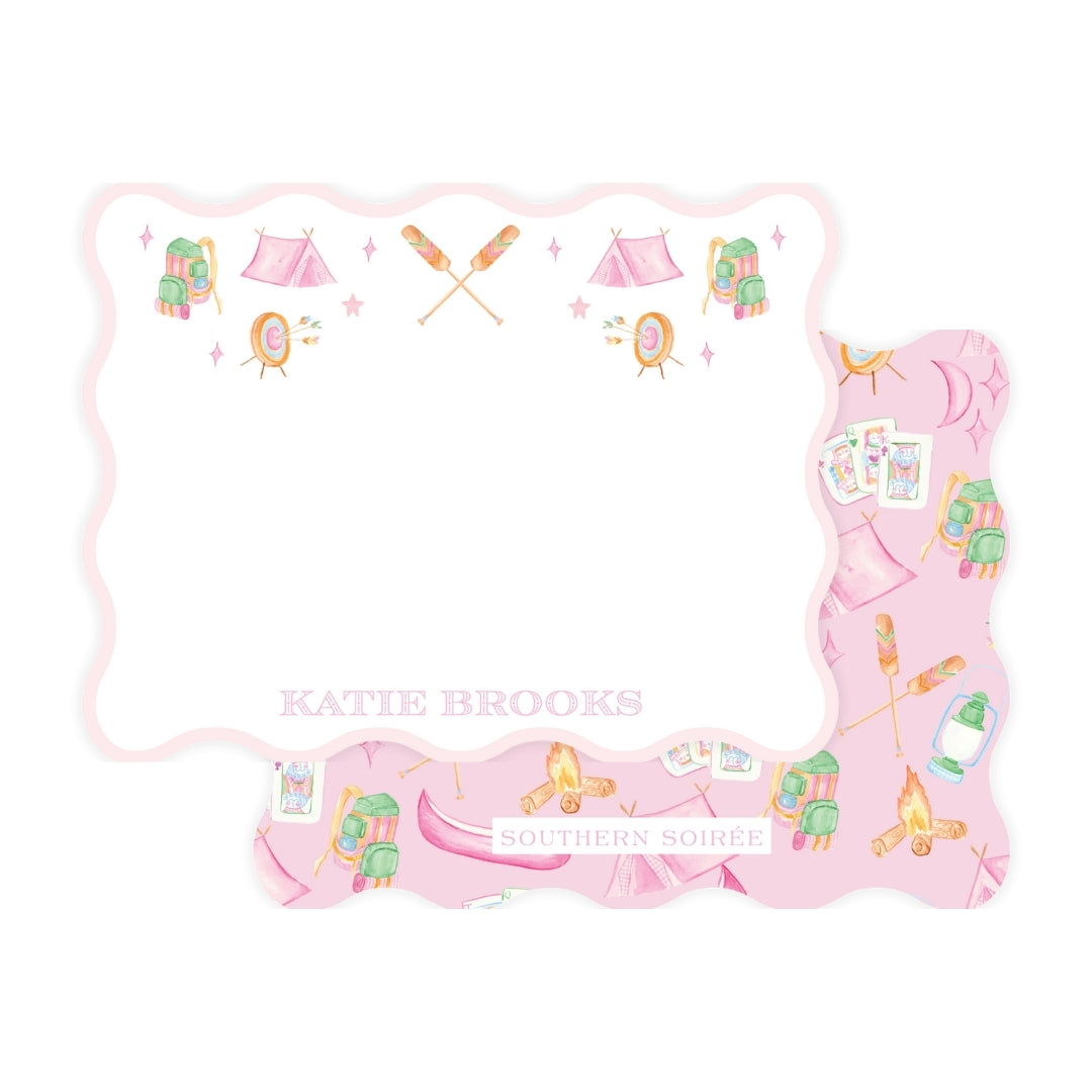 Glamping Girl Wavy Notecard