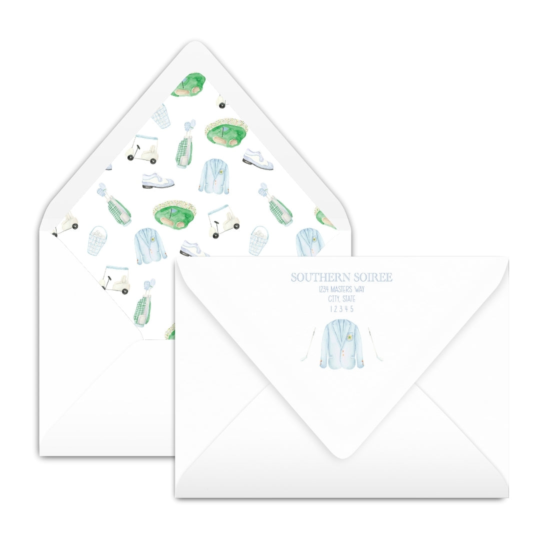 Masters Blue & Green Invitation