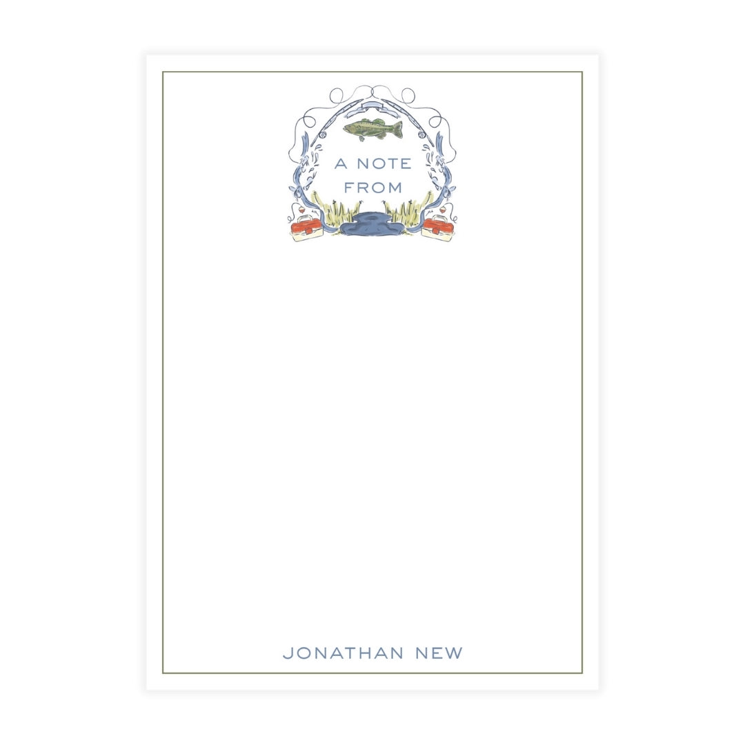 Gone Fishing Crest "A Note From" Notepad