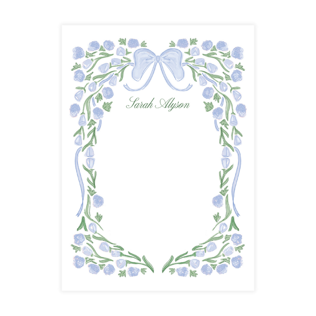 Blue Bows and Florals Frame Notepad
