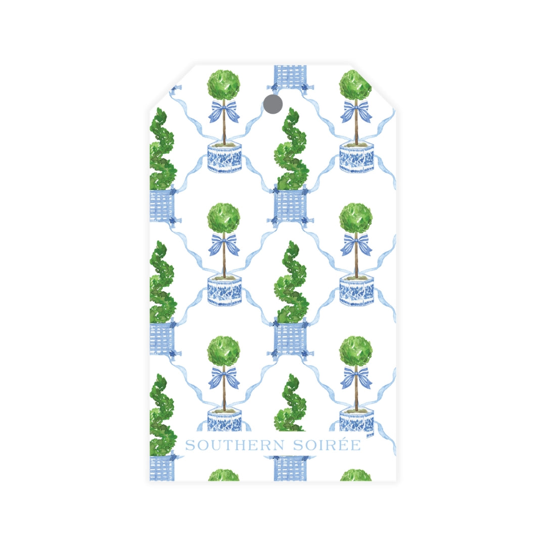 Blue Topiary Gift Tag