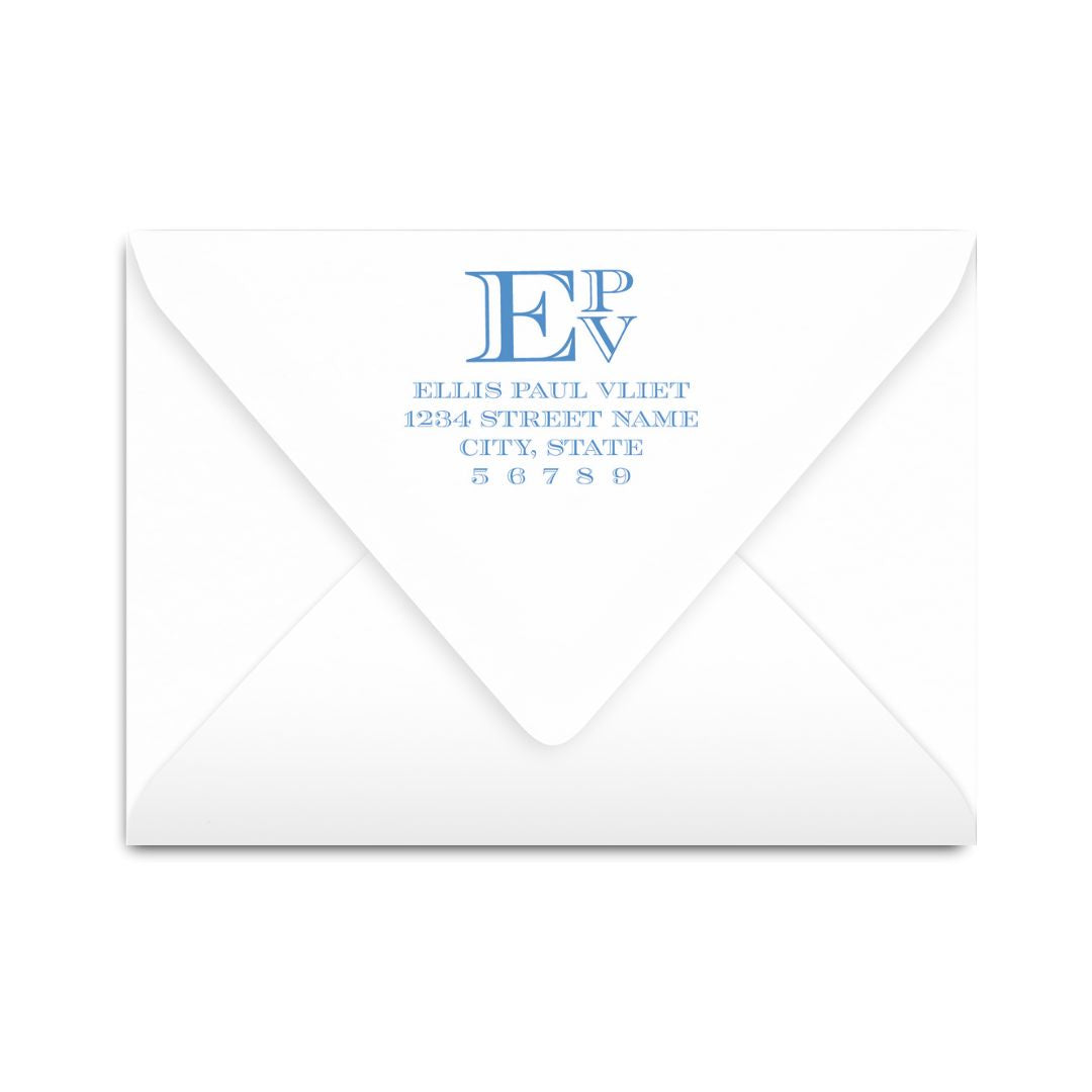 Engraved Stacked Monogram Notecard