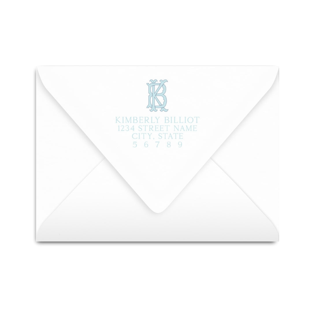 Chic Monogram Outlined Notecard