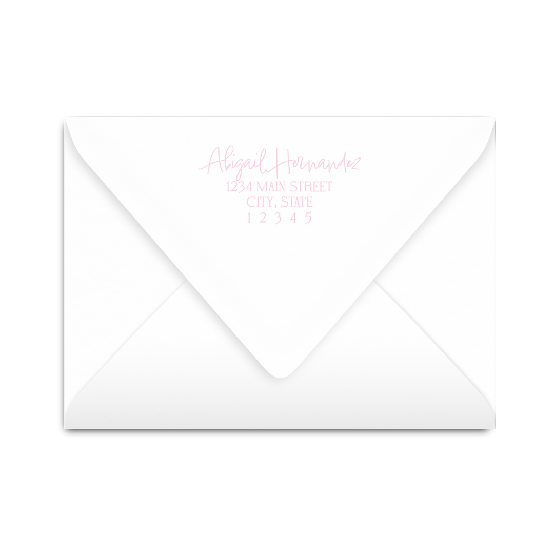 Ditsy Pink & Green Floral Notecard