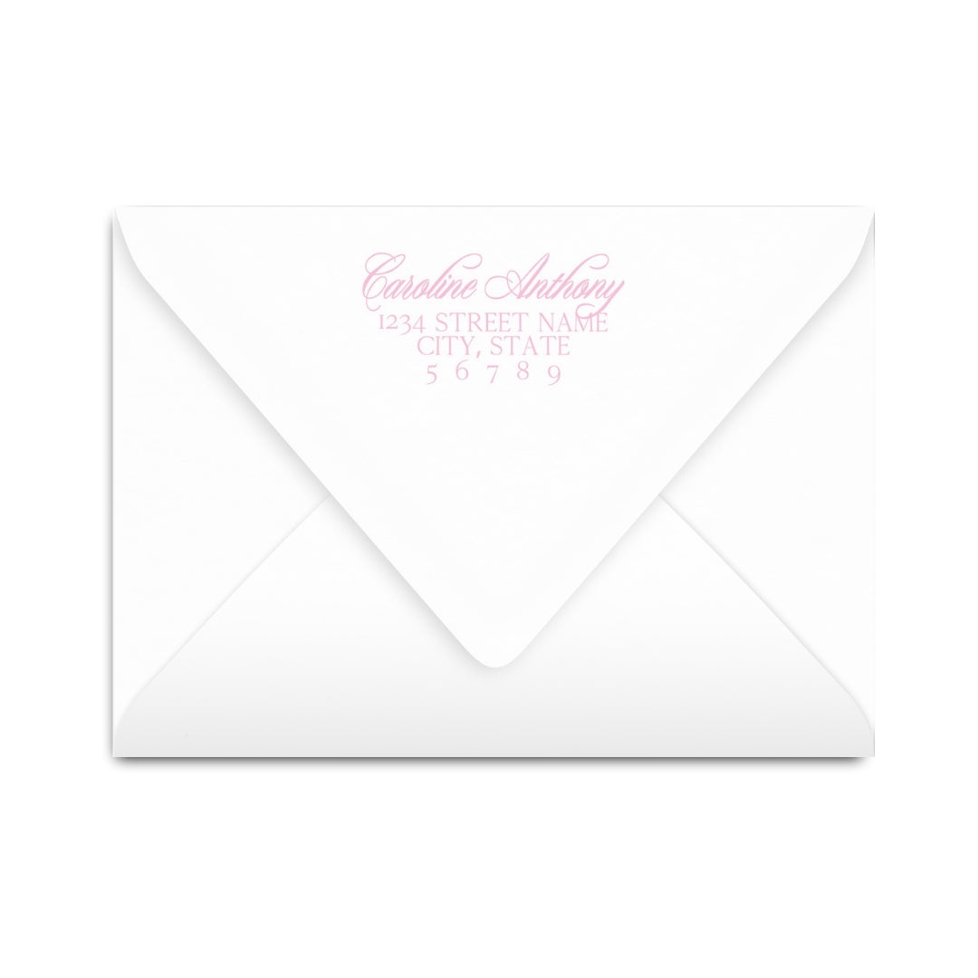 Pink Rosebud Stripe Notecard