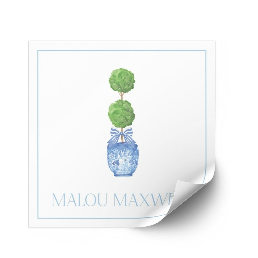 Blue Topiary Sticker