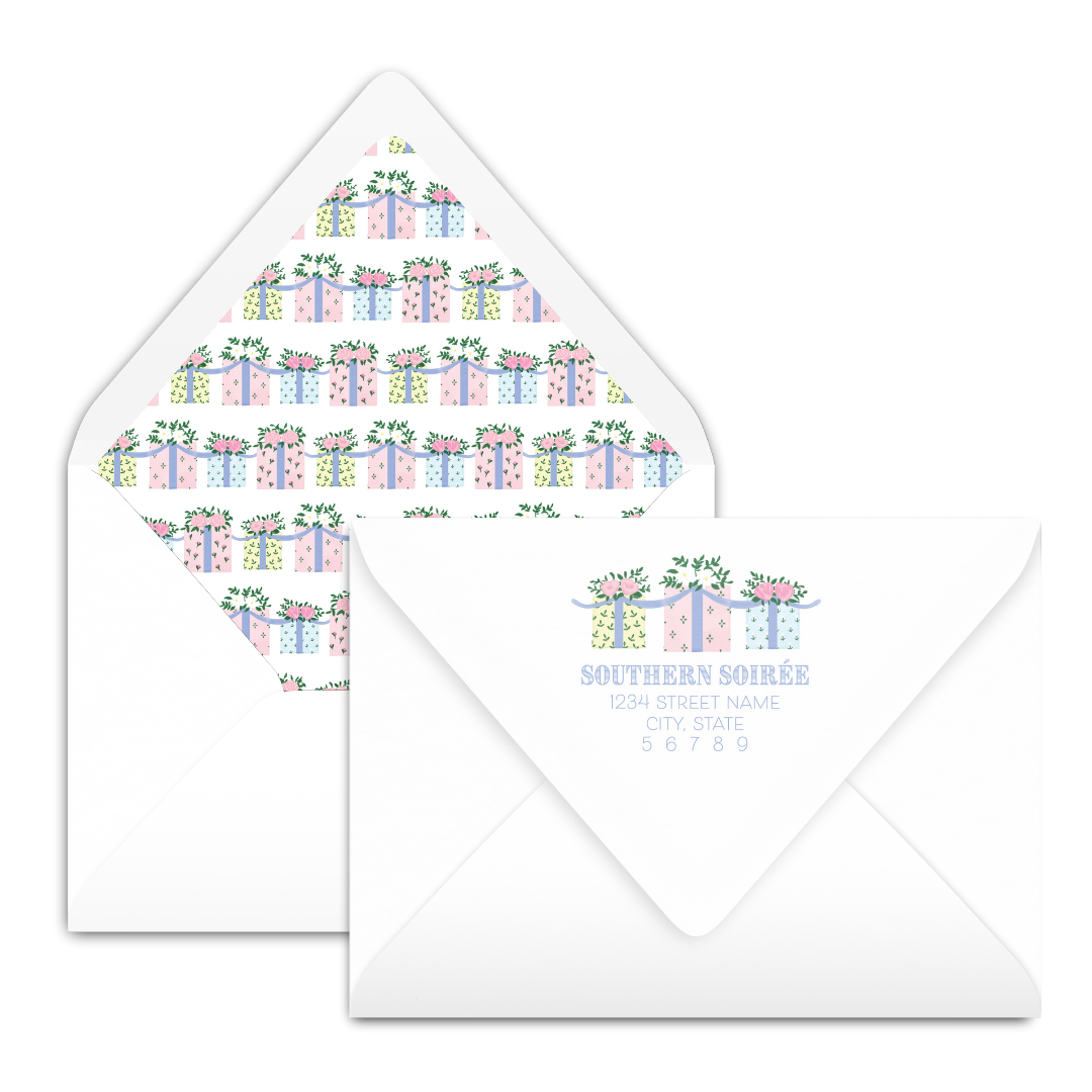 Floral Gift Scallop Invitation