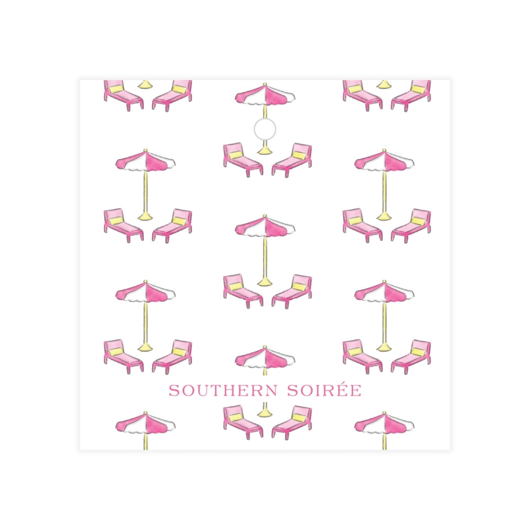 Dreamhouse Pool Party Square Favor Tag
