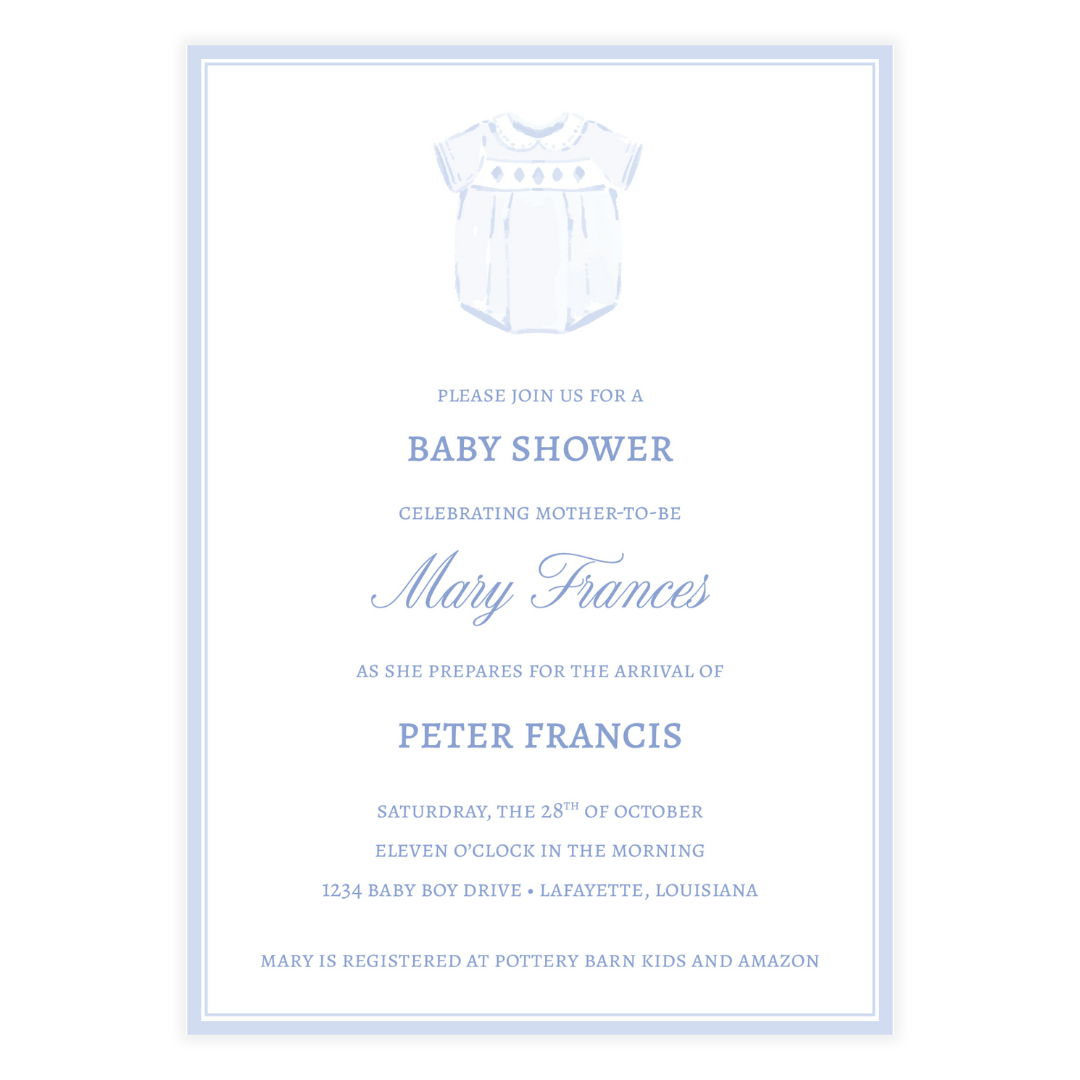 Heirloom Baby Blue Invitation