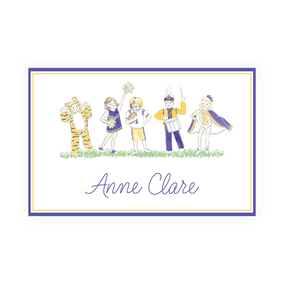 Purple & Gold Game Day Personalized Script Placemat