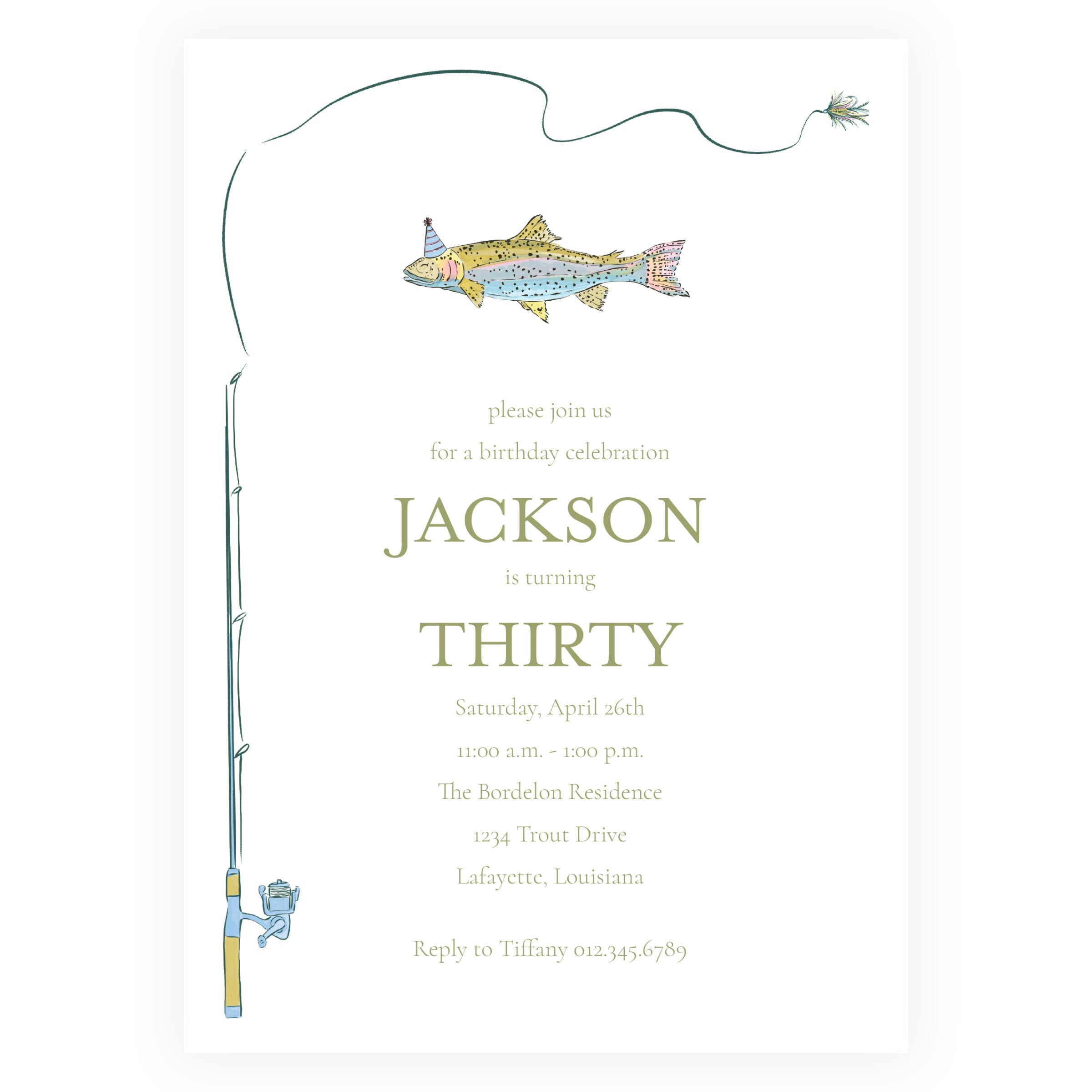 Rainbow Trout Reel Invitation