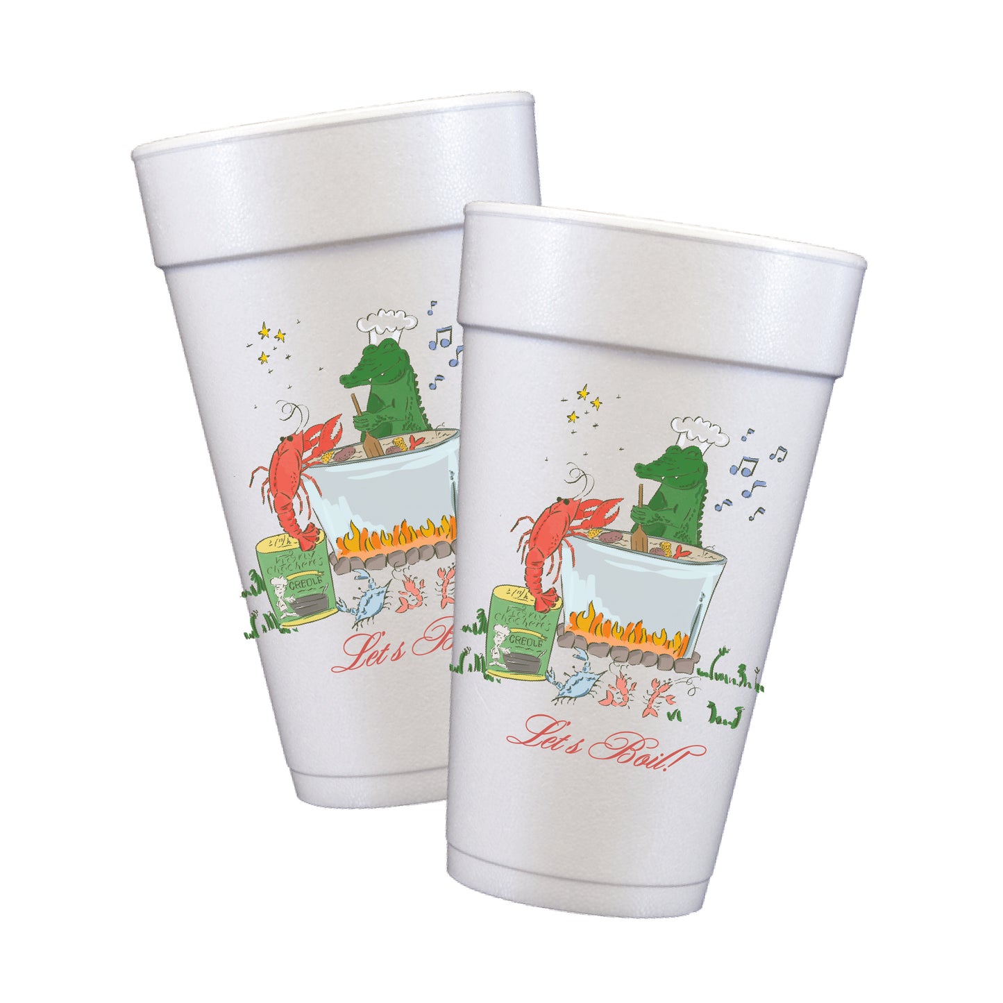 Crawfish Boil with Alligator Styrofoam Cups