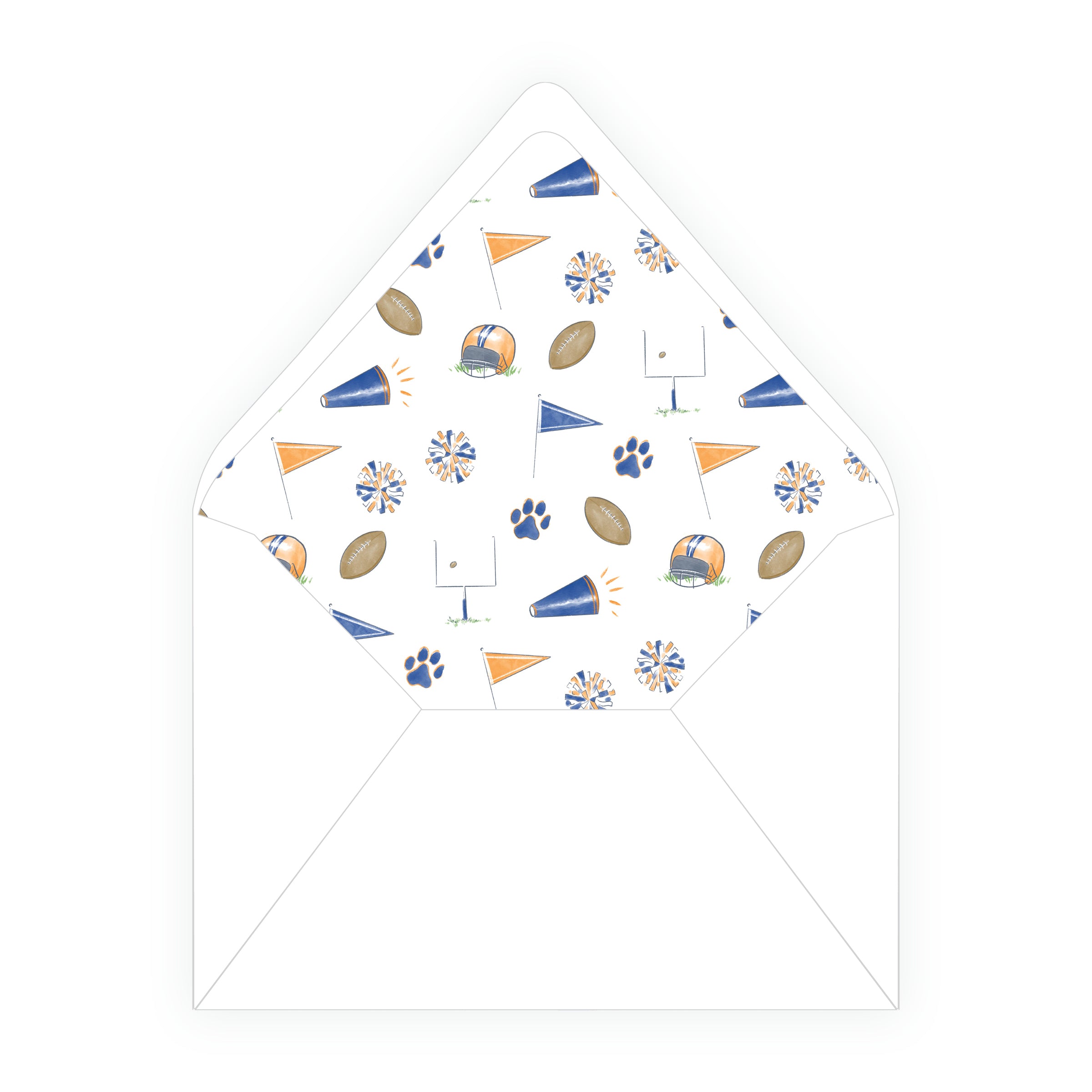 Orange & Navy Football Birthday Invitation- Team Spirit