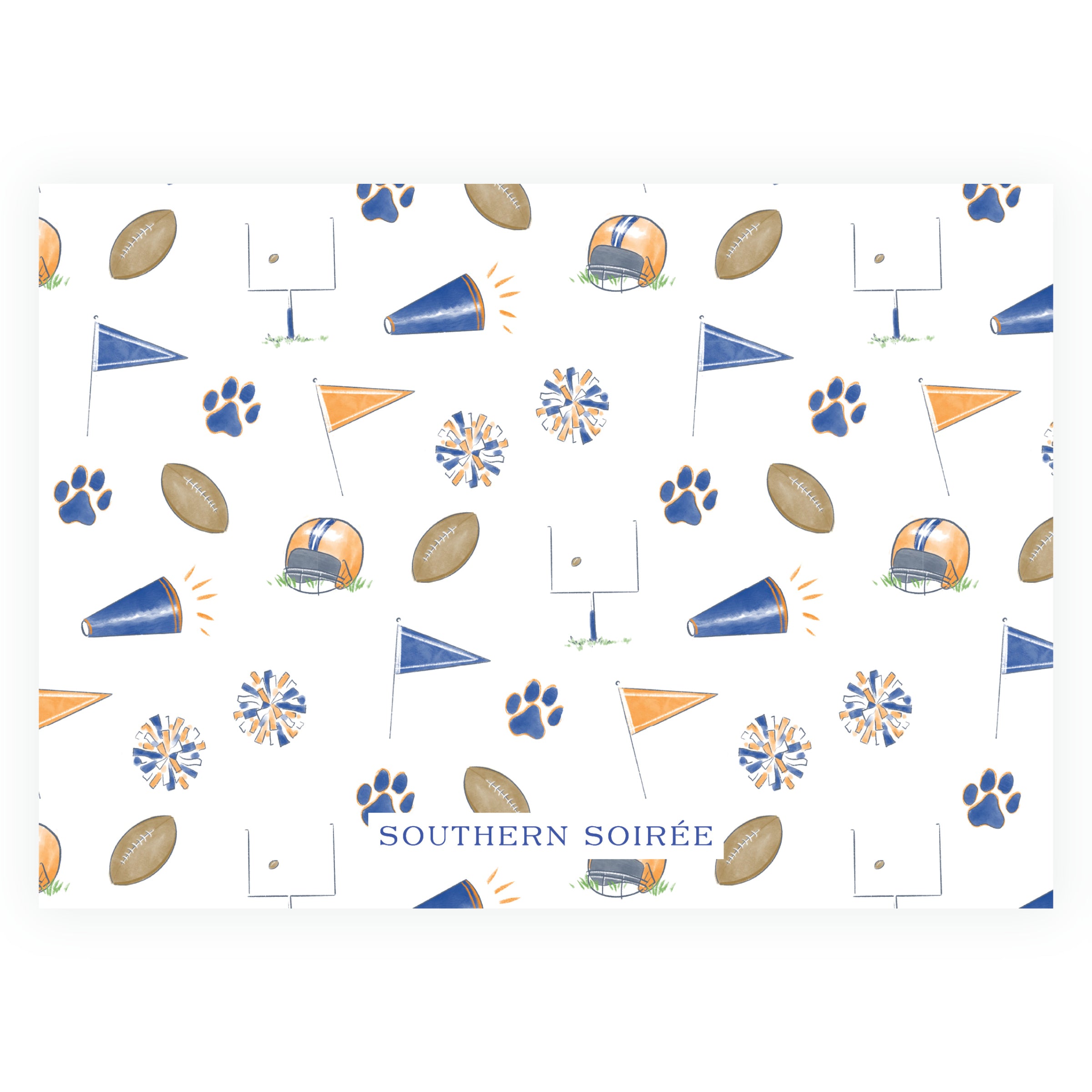 Orange & Navy Football Birthday Invitation- Team Spirit
