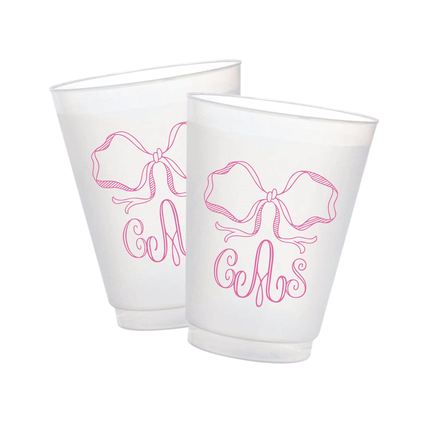Big Bow With Monogram Frosted Cups