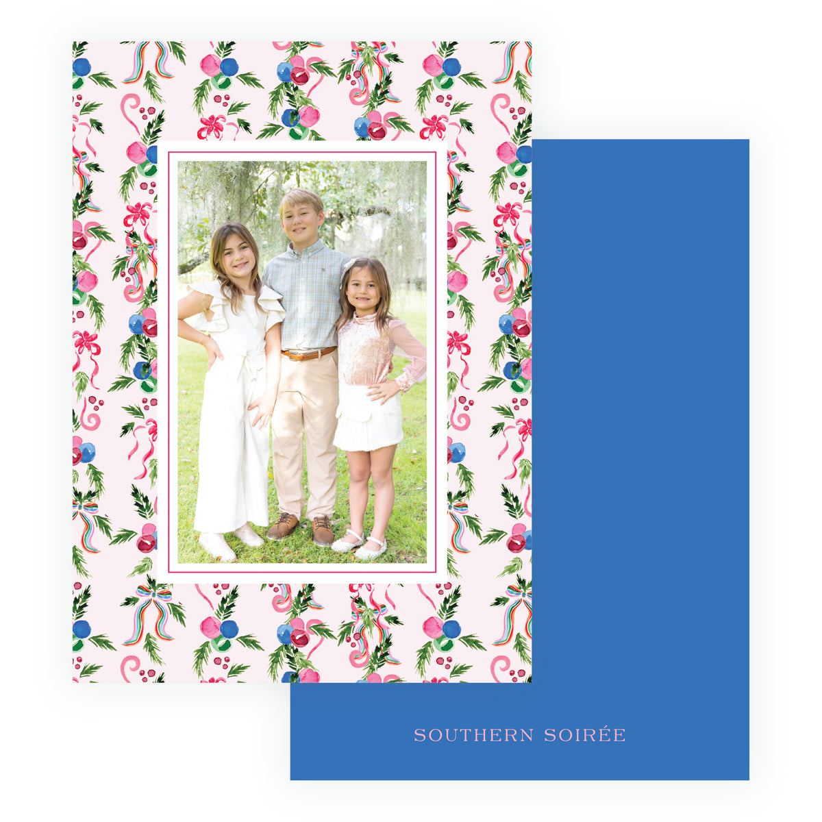 Decked in Cheer Christmas photo card from the Tied with Cheer Collection