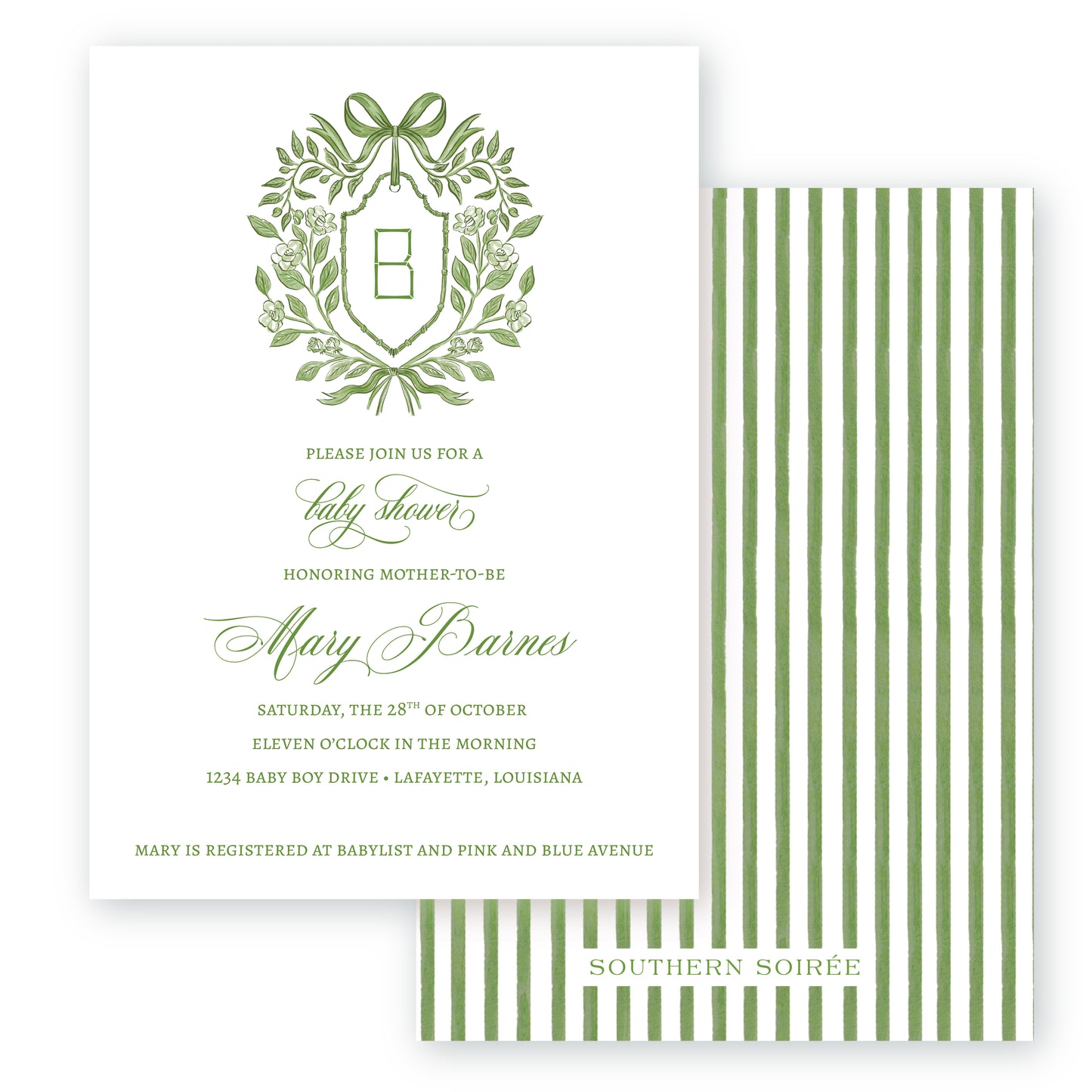 Botanical Ribbon Invitation
