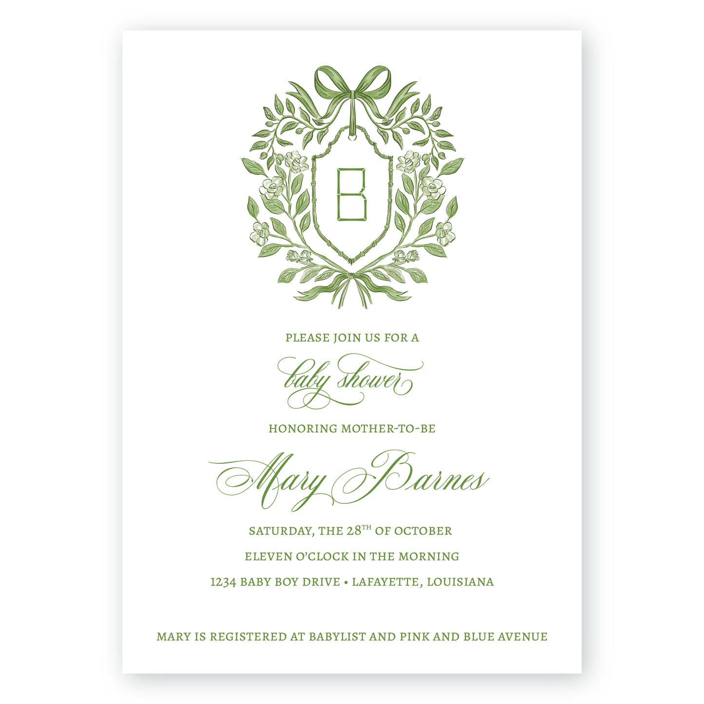 Botanical Ribbon Invitation