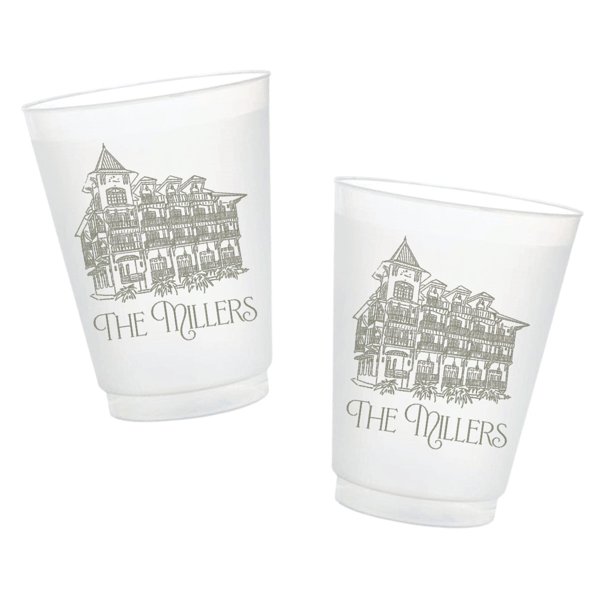 Personalized The Pearl Rosemary Beach 30A frosted cups