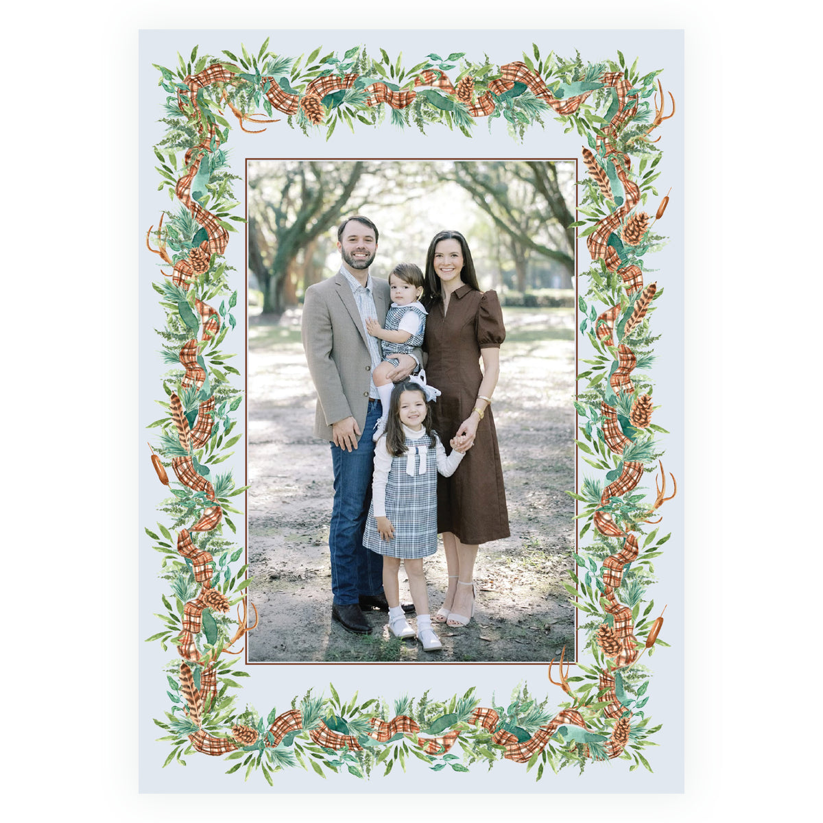Woodland Christmas Full Photo Frame Personalized Christmas Photo Card