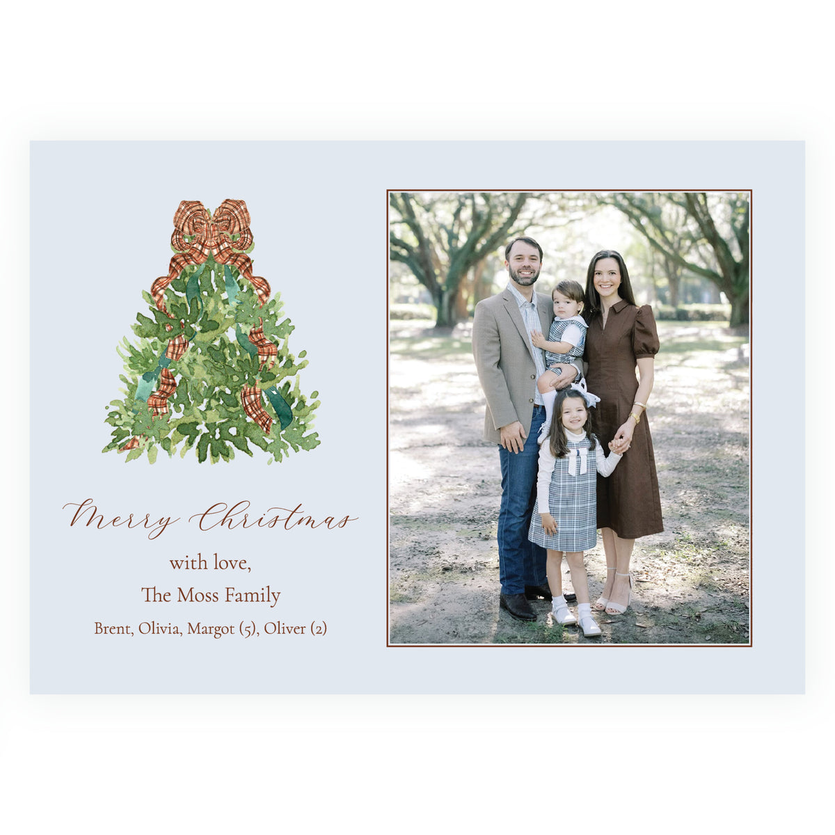 Woodland Christmas Tree Personalized Christmas Photo Card