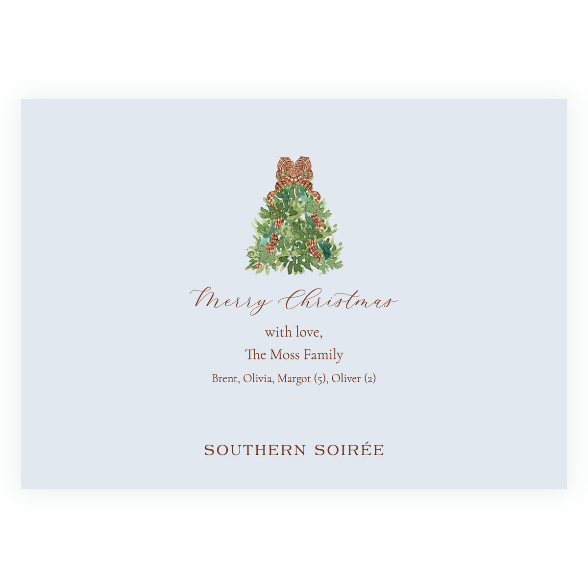 Woodland Christmas Landscape Garland Personalized Christmas Photo Card