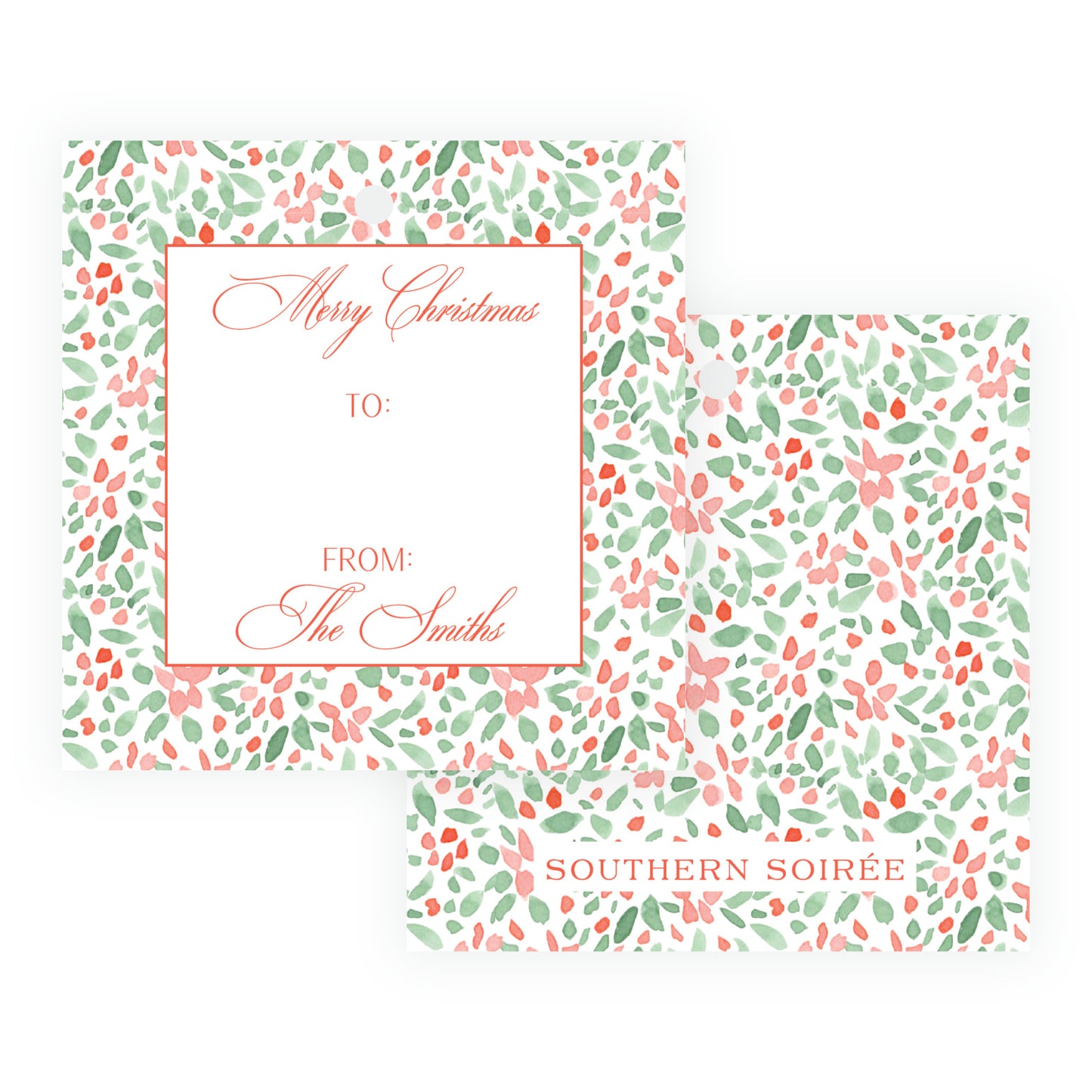 Painterly Festive Square Gift Tag