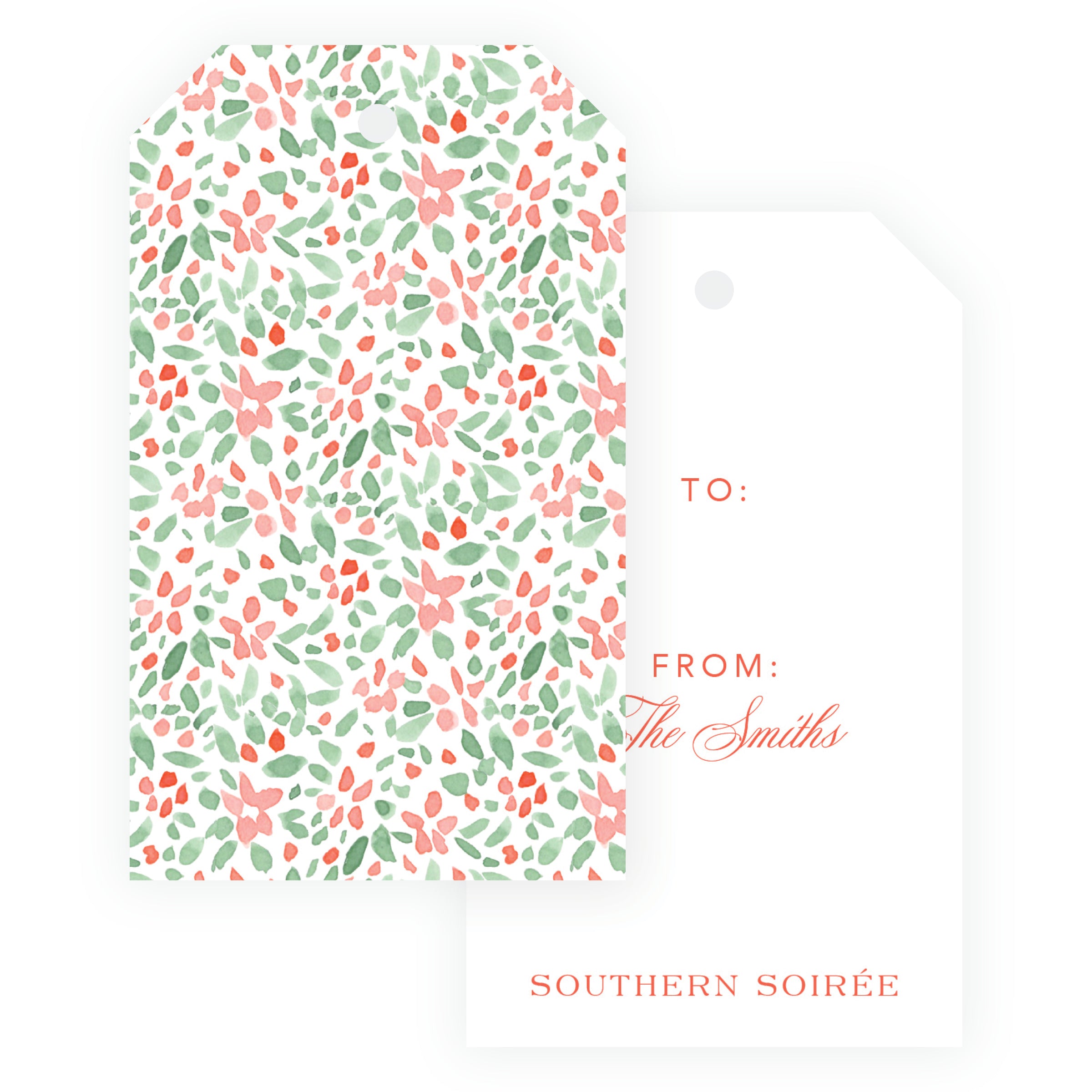 Painterly Festive Pattern Front Gift Tag