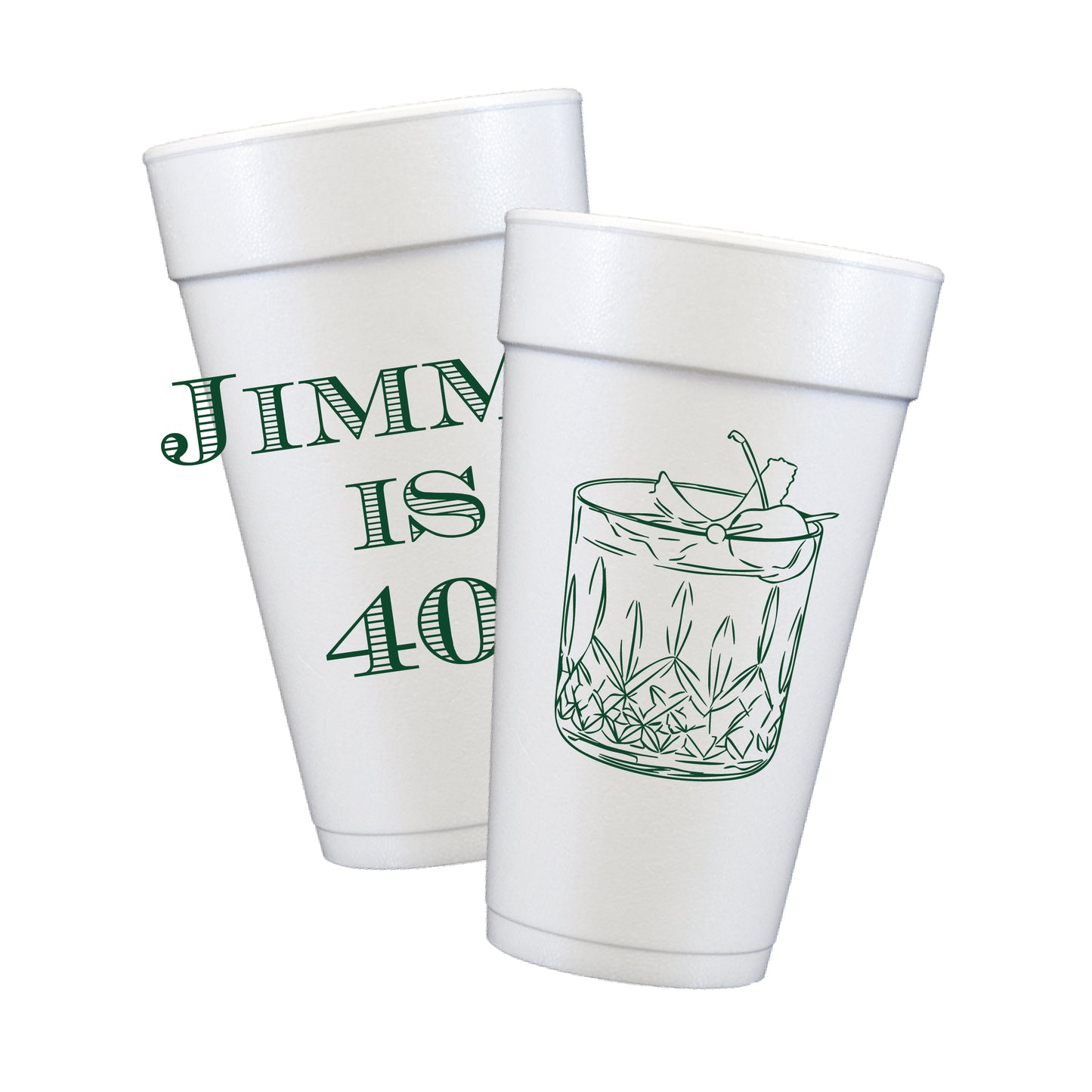 Bourbon Birthday Styrofoam Cups