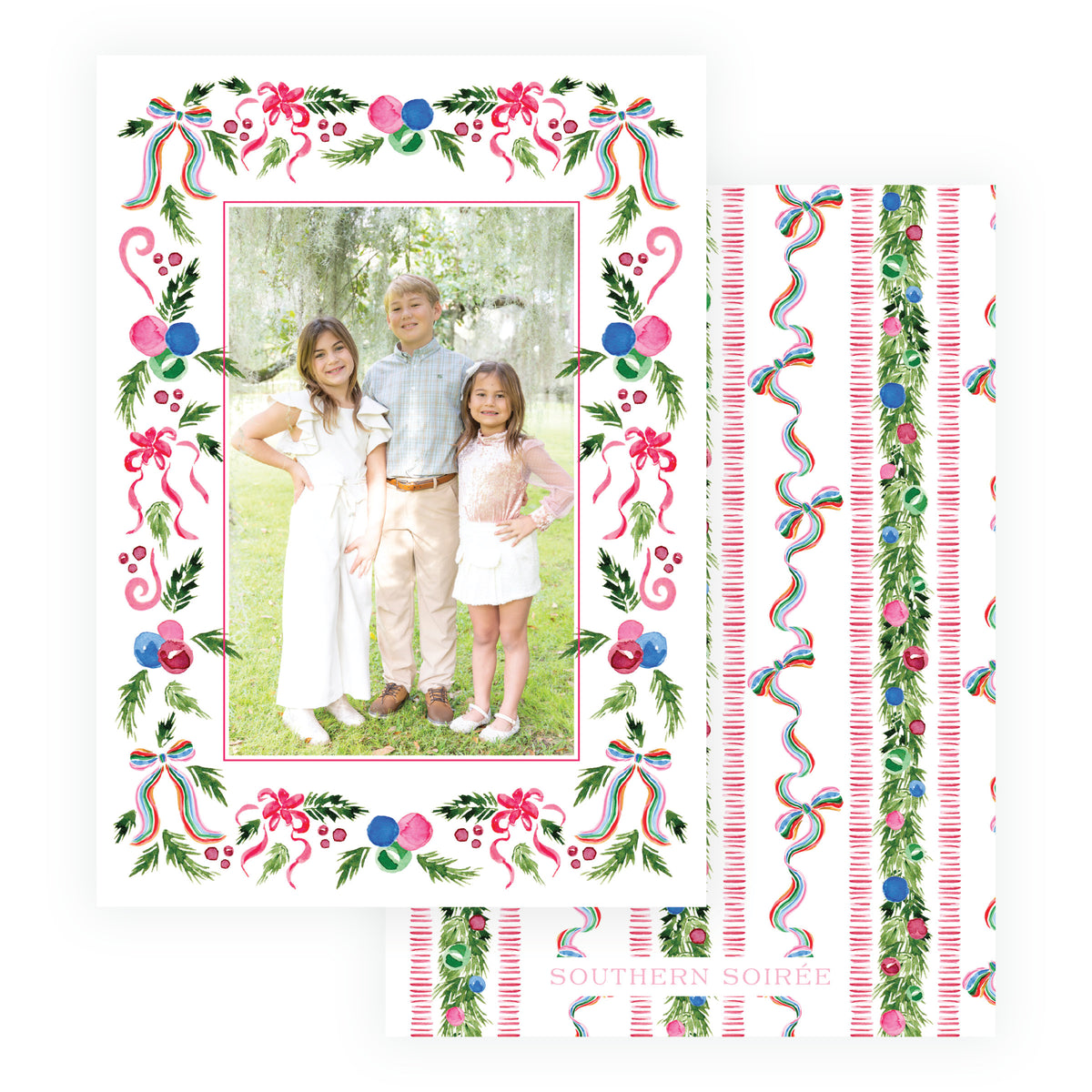 Merry Garland Christmas card from the Tied with Cheer Collection