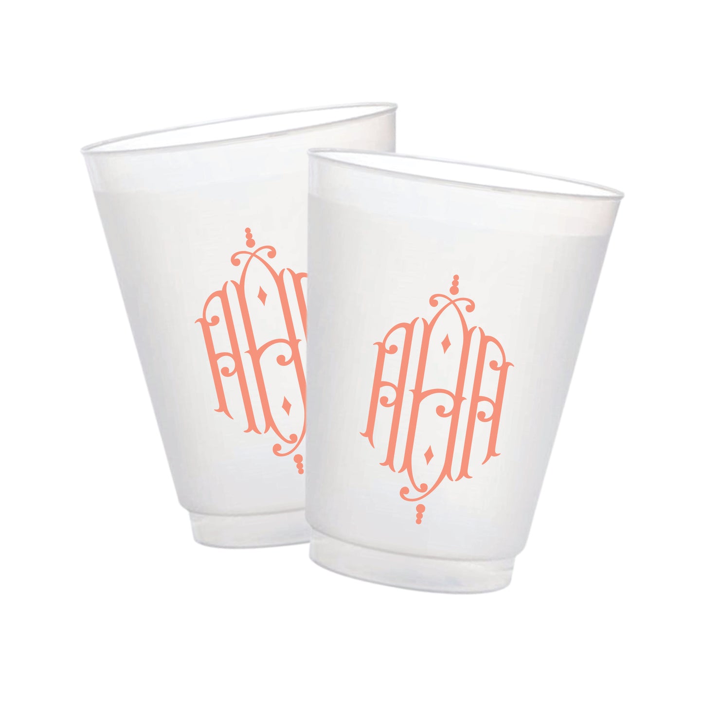 Royal Diamond Monogram Frosted Cups