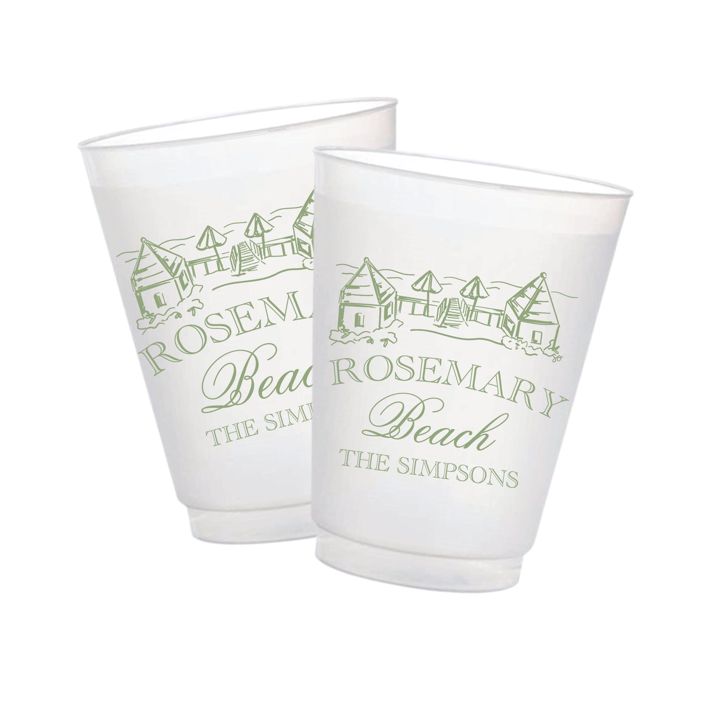Rosemary Beach Piers Frosted Cups