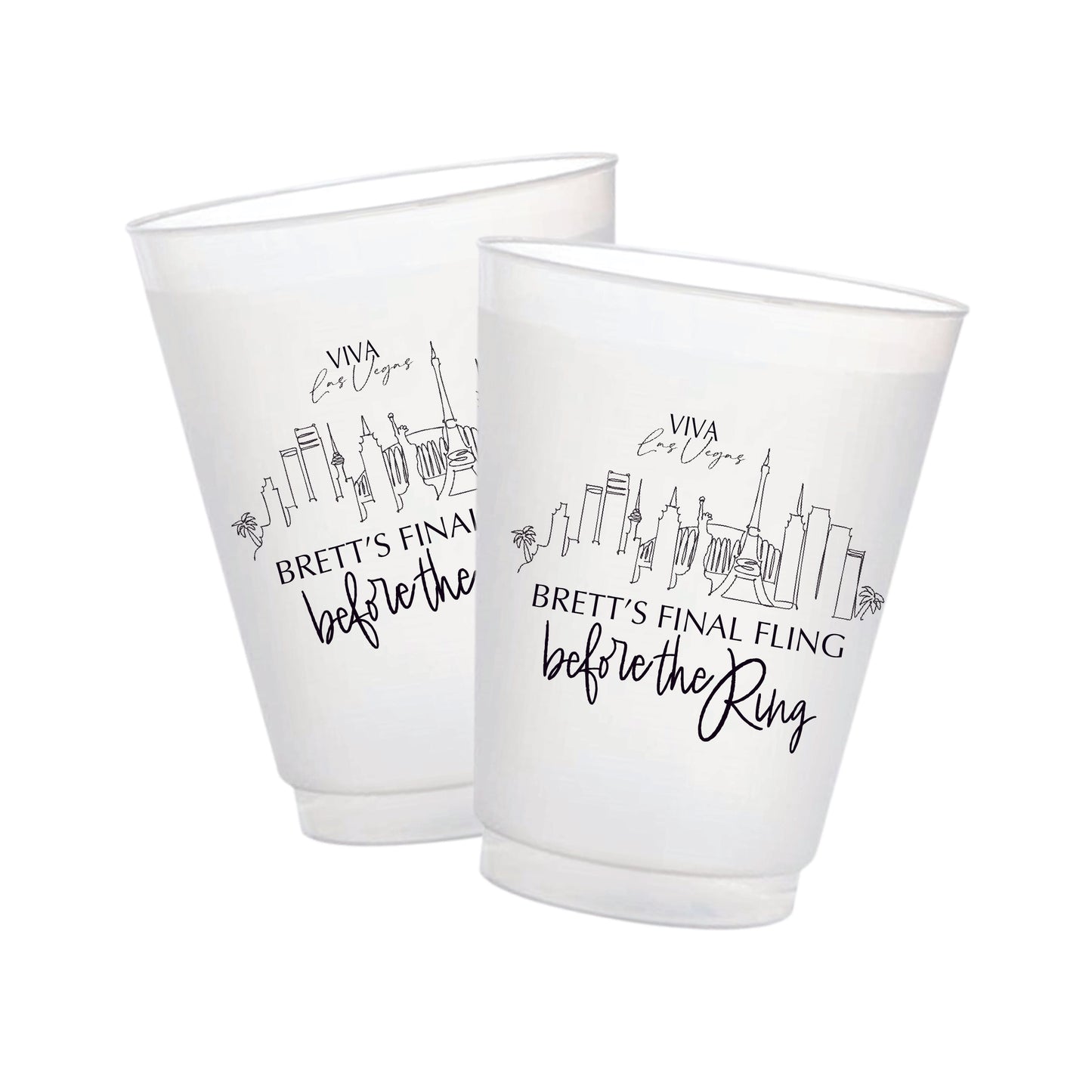 Viva Las Vegas Skyline Frosted Cups