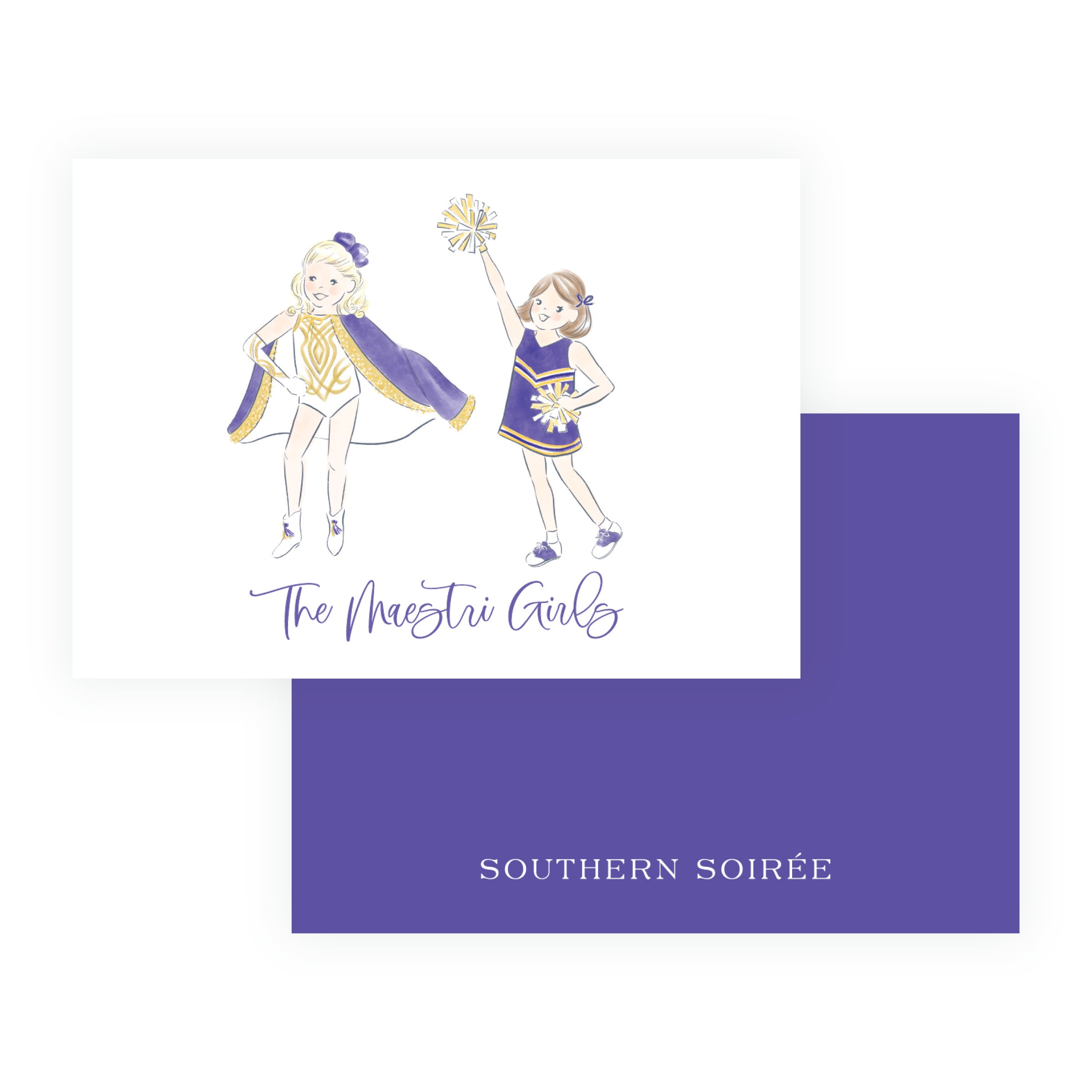Purple & Gold Team Spirit Girls Gift Enclosure Card