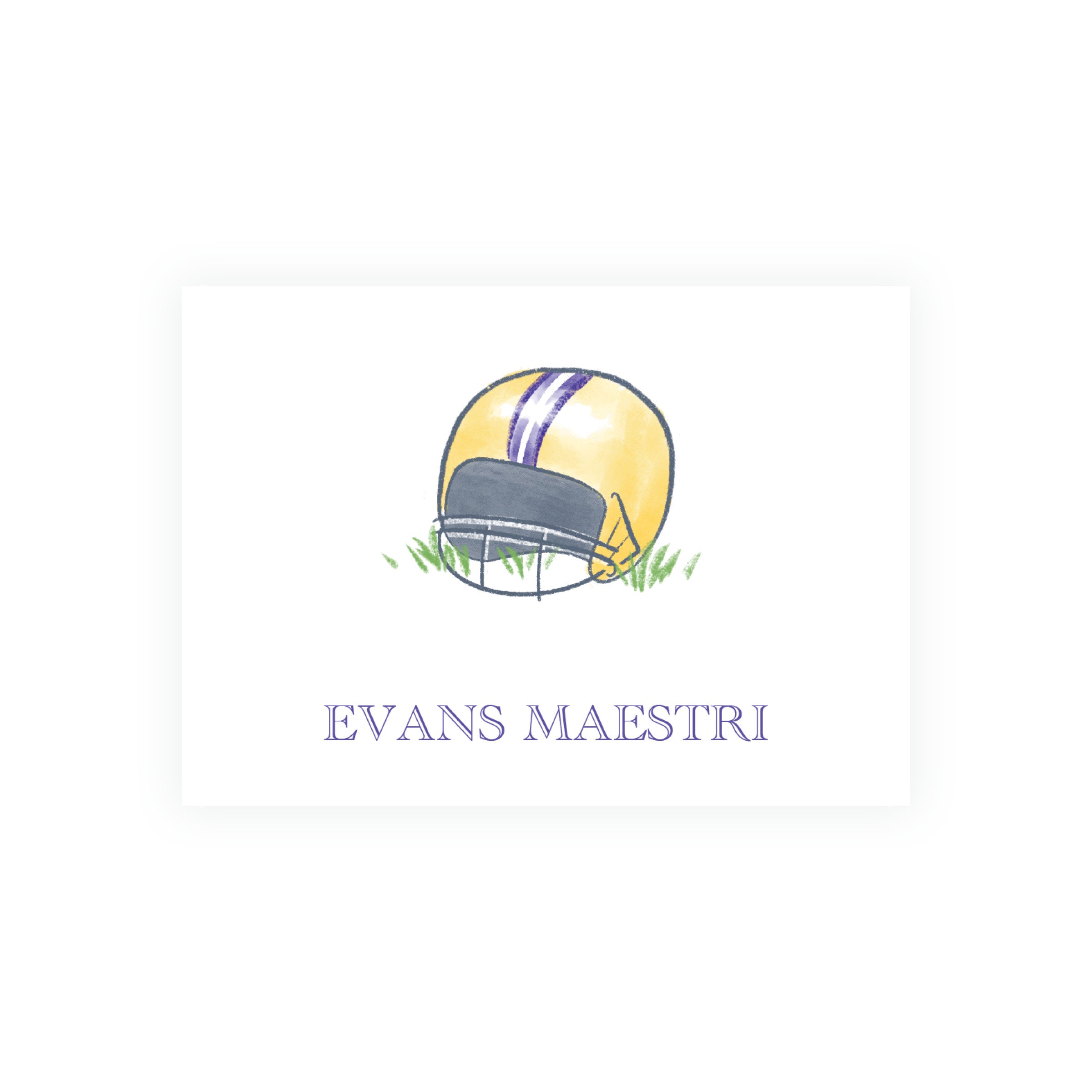 Purple and Gold Football Helmet Gift Enclosure Cards – Team Spirit