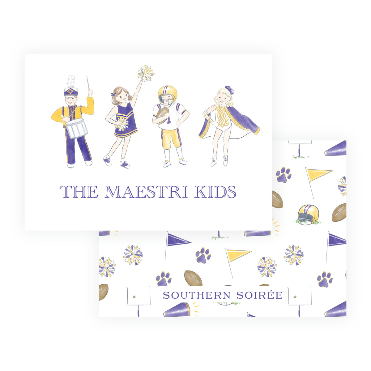 Purple and Gold Game Day Enclosure Cards – Team Spirit