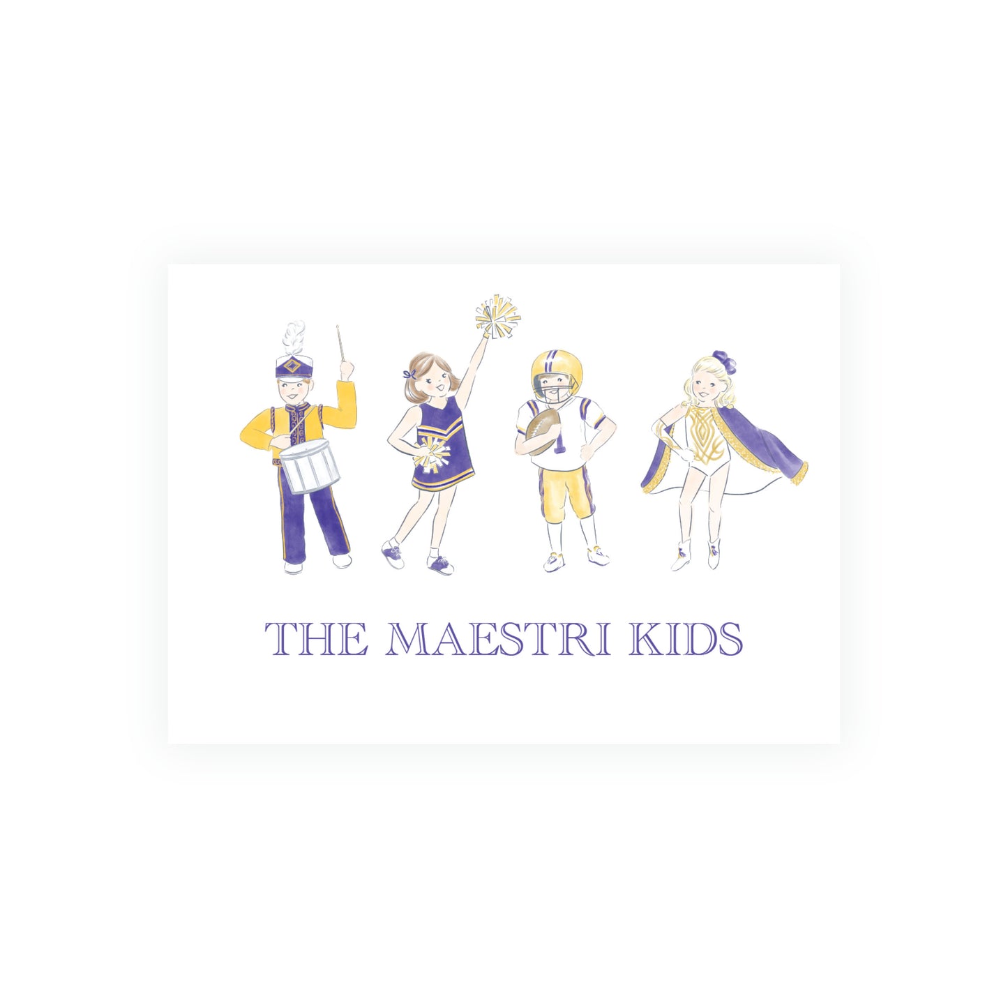 Purple & Gold Team Spirit Kids Enclosure Card