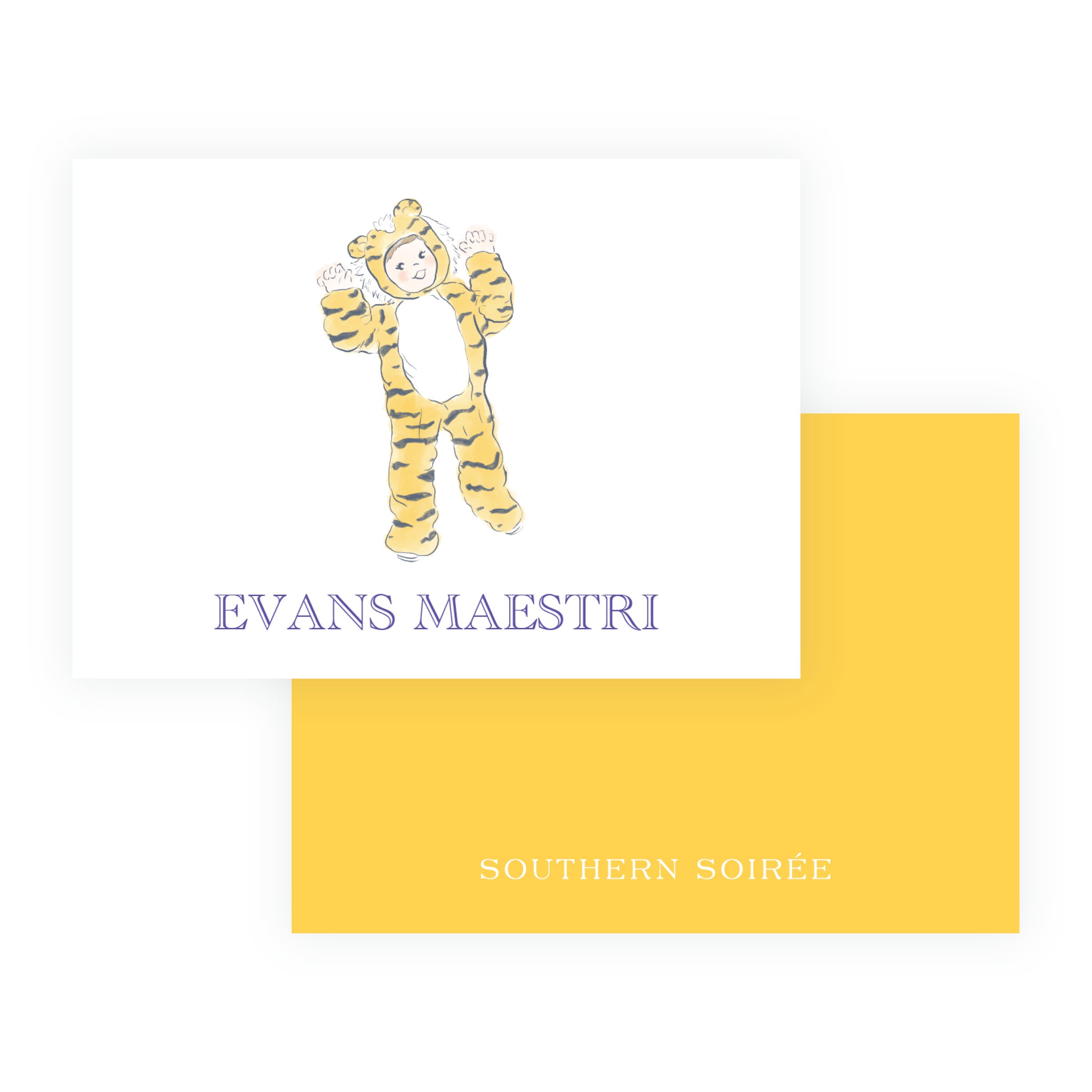 Purple and Gold Tiger Mascot Gift Enclosure Cards – Team Spirit