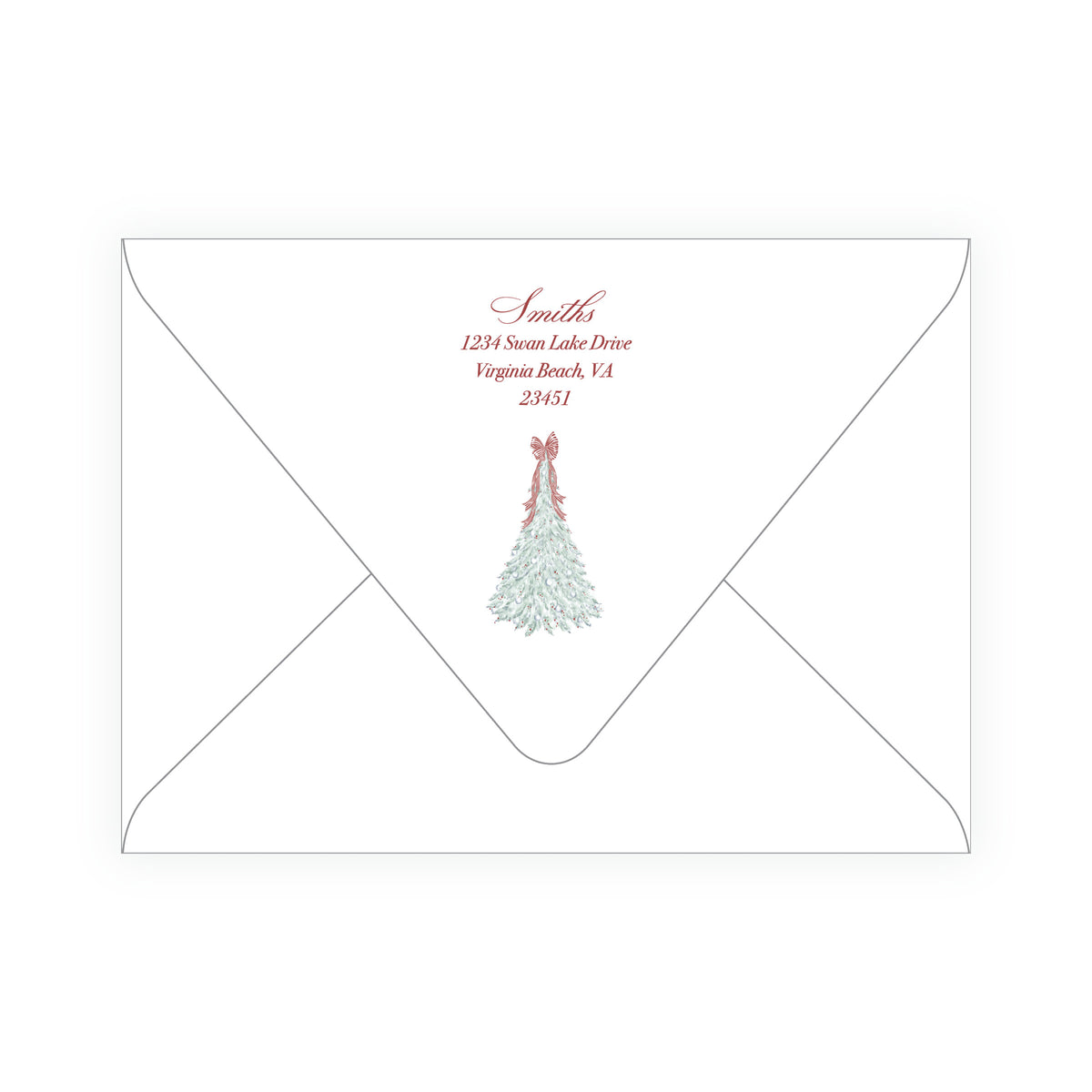 Yuletide Swans Decorated Tree Landscape Christmas Photo Card