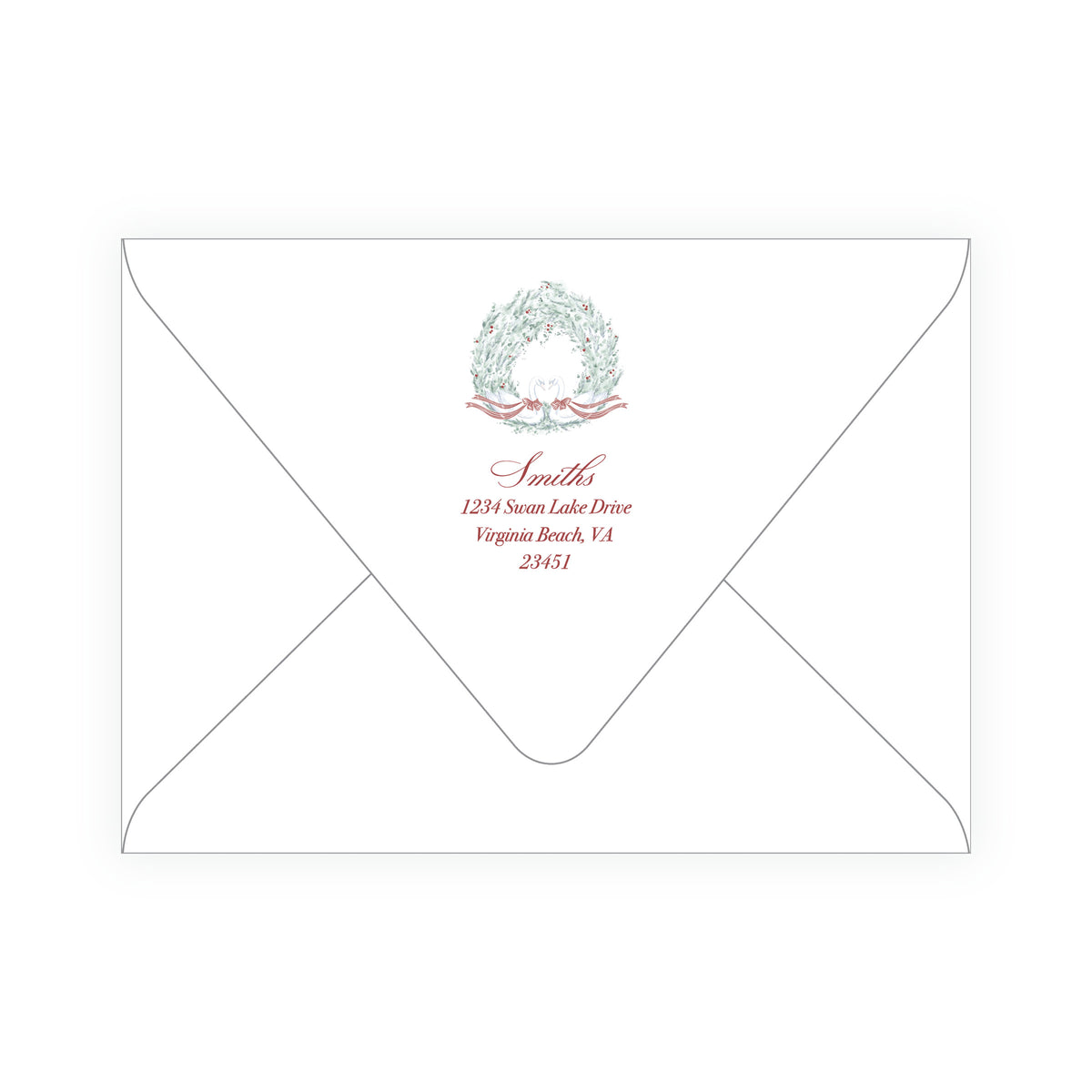 Yuletide Swans Classic Christmas Photo Card