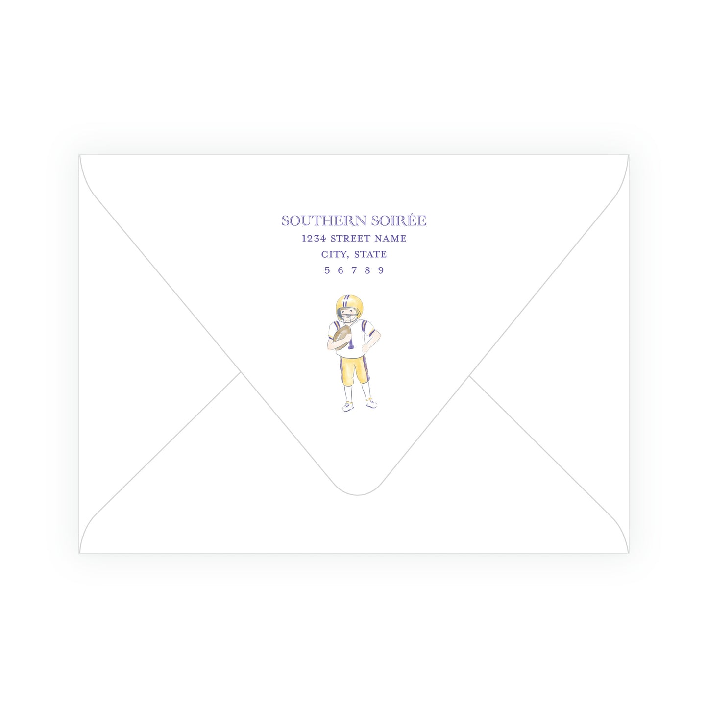 Purple & Gold Team Spirit Football Player