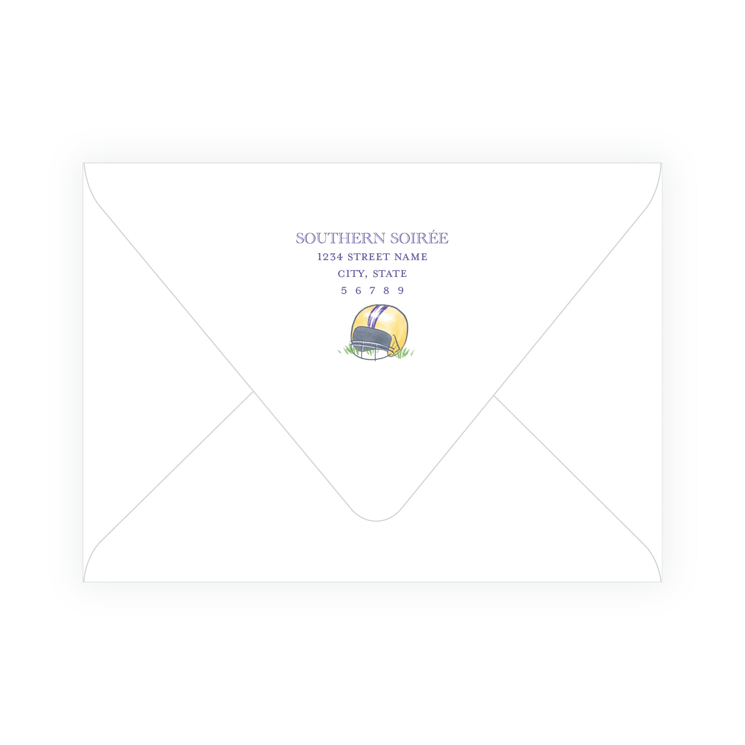Purple & Gold Football Helmet Note Cards- Team Spirit