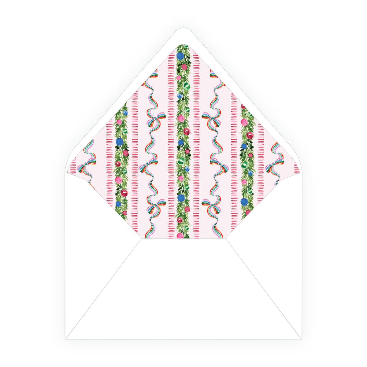Decked in Cheer Pink Landscape Personalized Christmas Photo Card